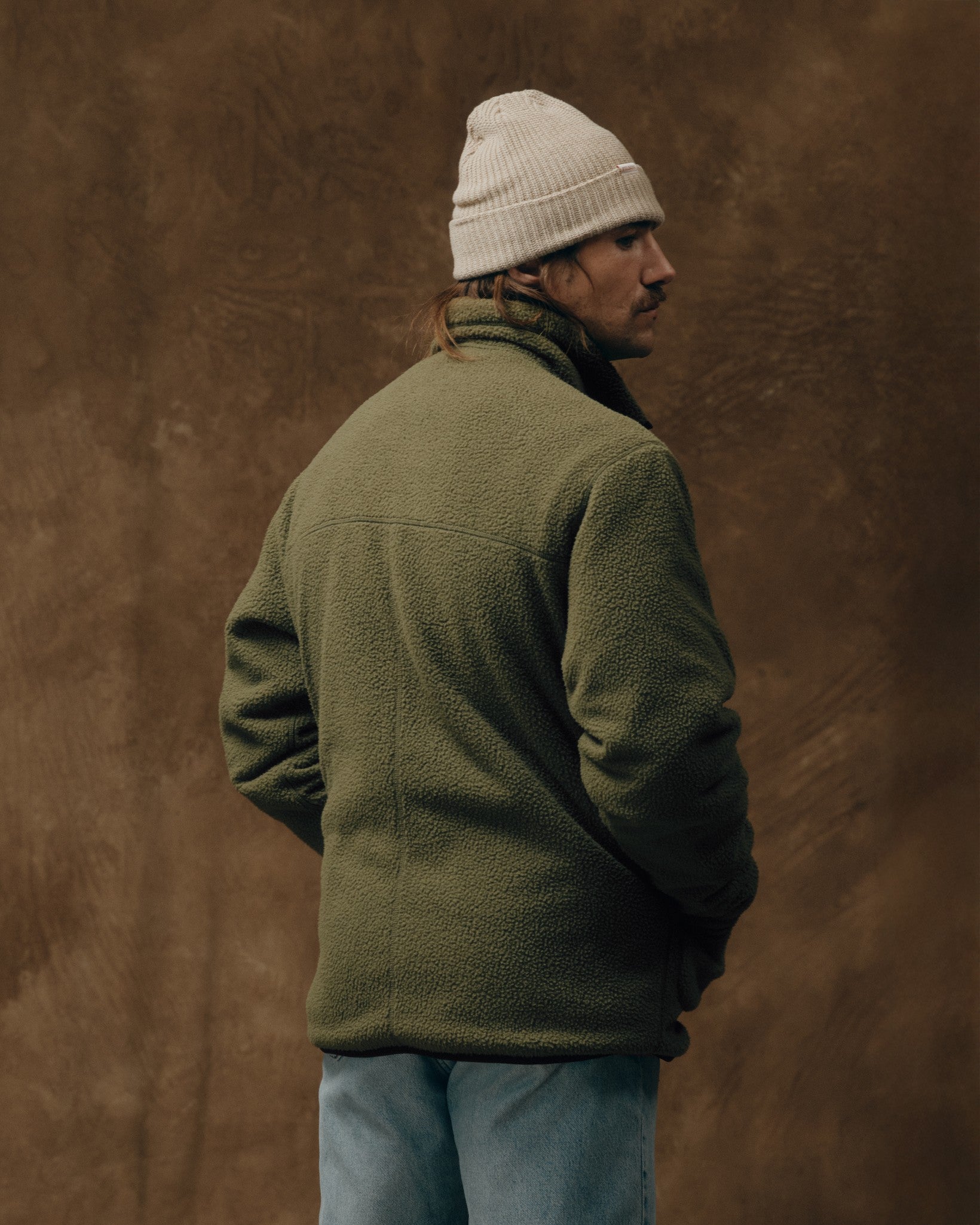 Reversible Pile Fleece Jacket - Dark Olive Drab - Image 4