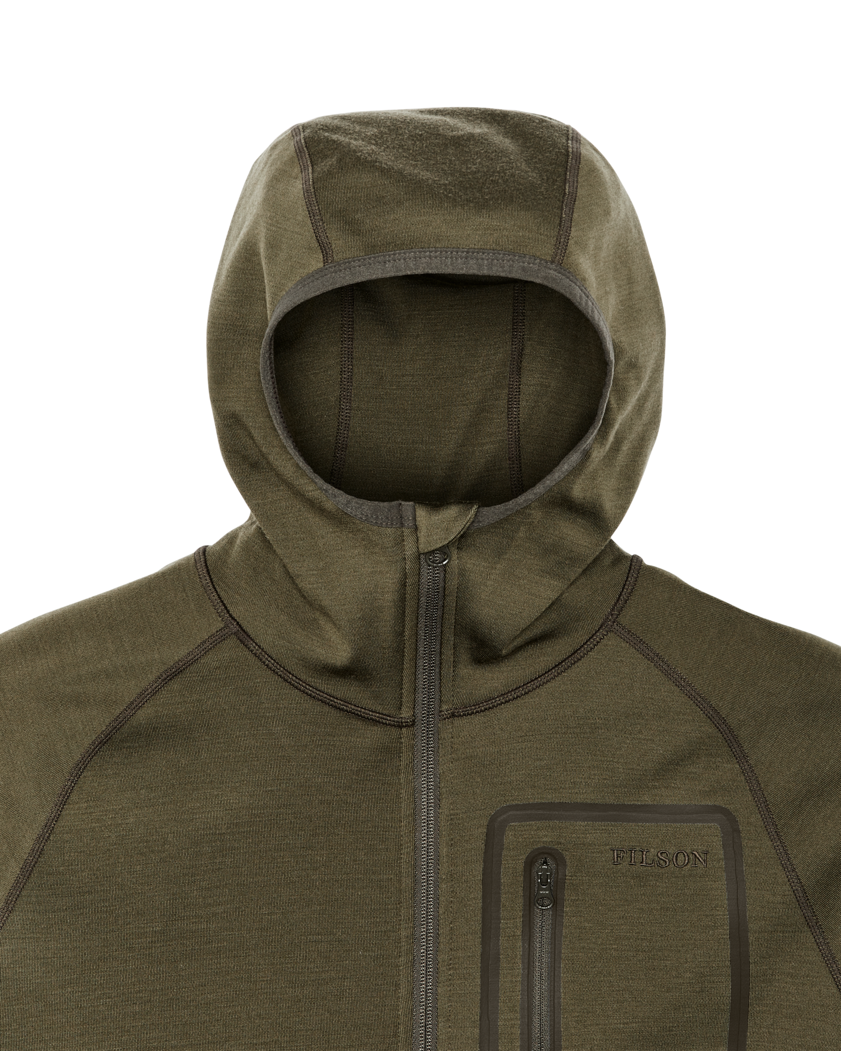 400g Merino Wool Hoodie - Dark Olive - Image 7