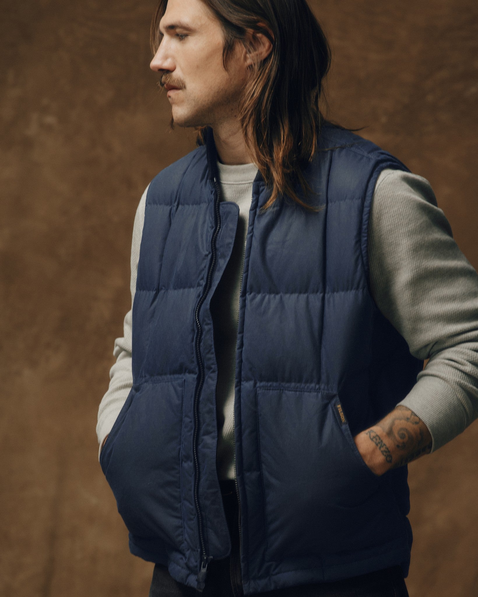 Waxed Down Vest - Night Sky - Image 3