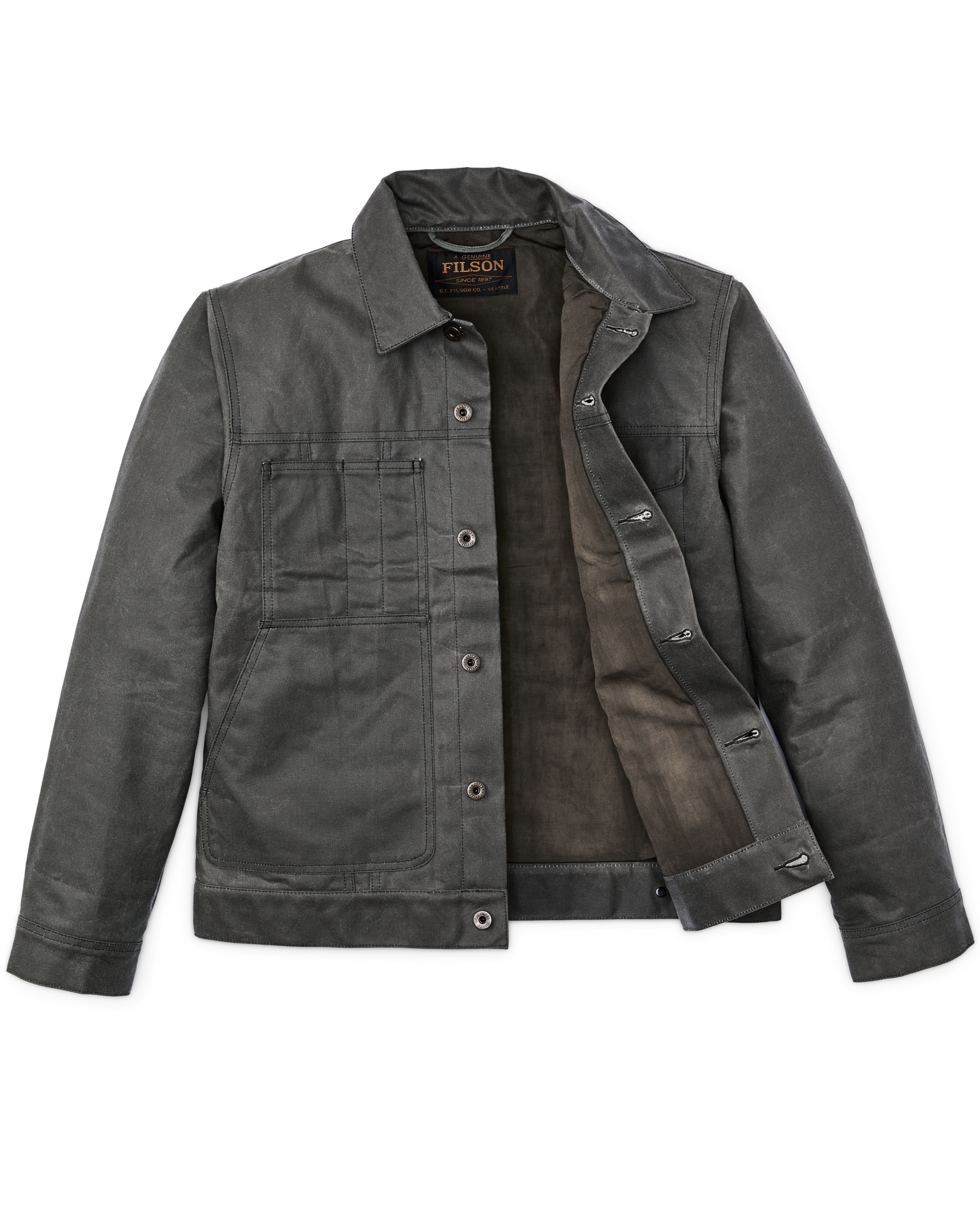 Tin Cloth Short Lined Cruiser Jacket - Castor Gray - Image 5