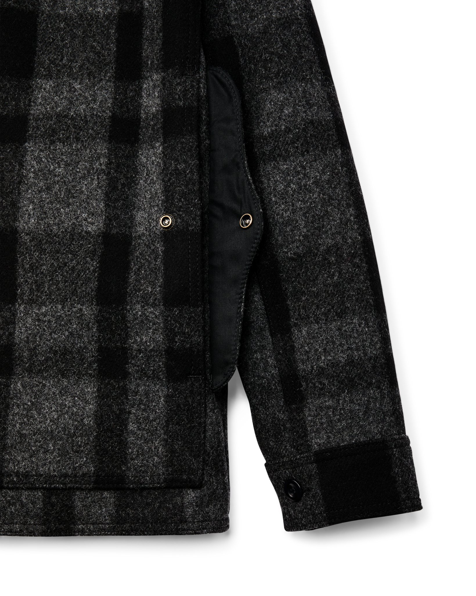 1940s Mackinaw Wool Cruiser Jacket - Charcoal / Black Heritage Plaid - Image 6