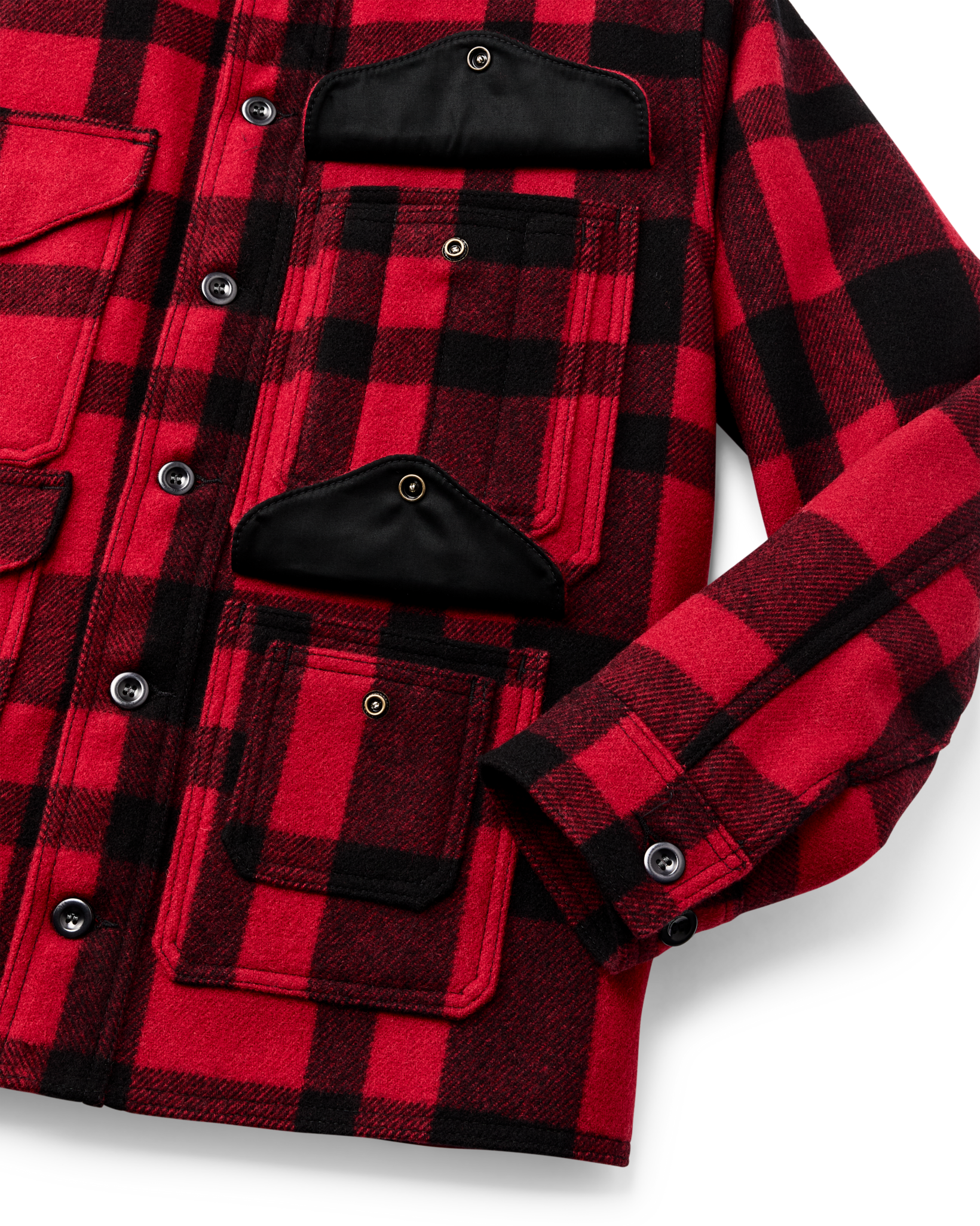 1940s Mackinaw Wool Cruiser Jacket - Red / Black Heritage Plaid - Image 4