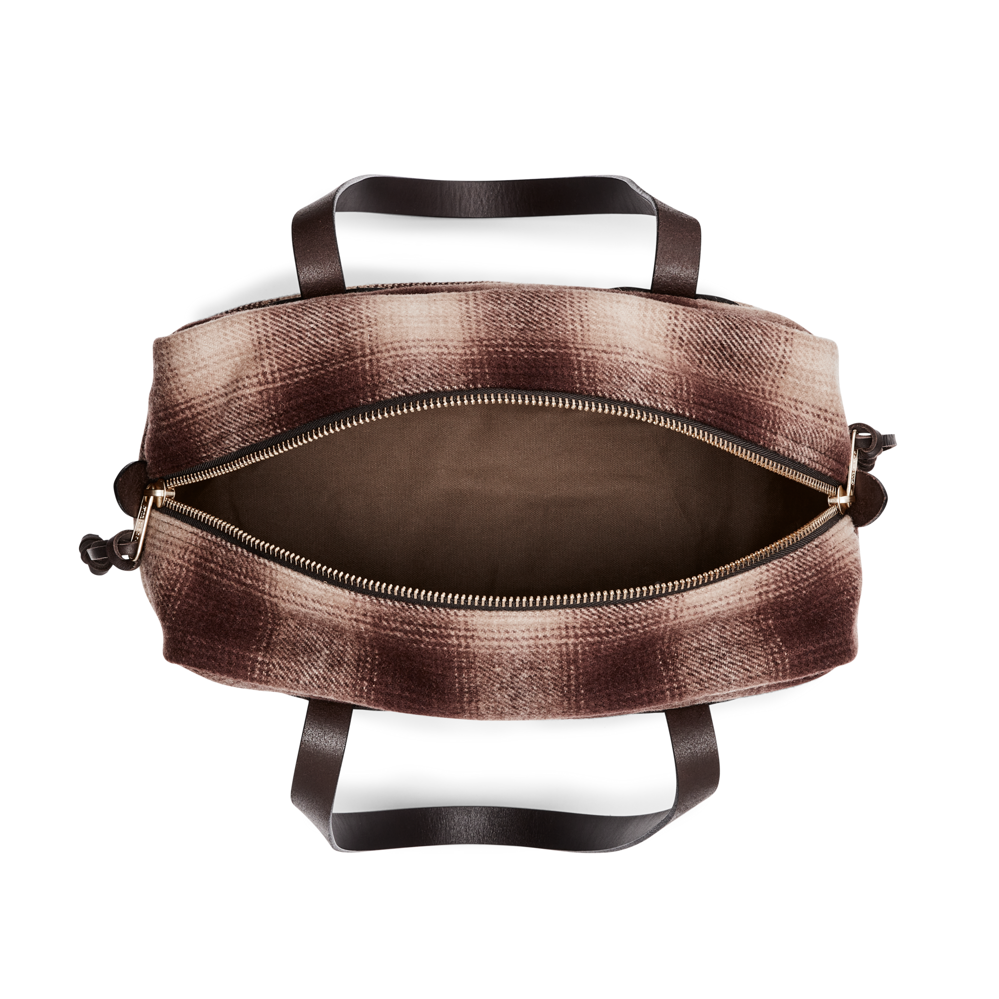 Mackinaw Wool Zipper Tote Bag - Brown / Tan Ombre - Image 4