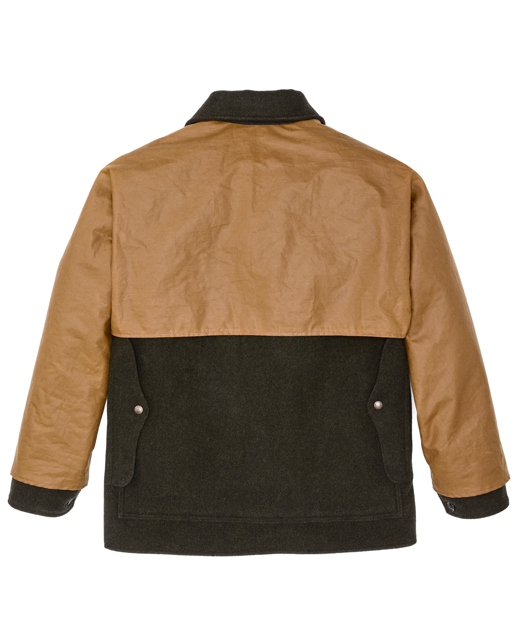 Mackinaw Wool Caped Cruiser Jacket - Peat Black / Dark Tan - Image 4