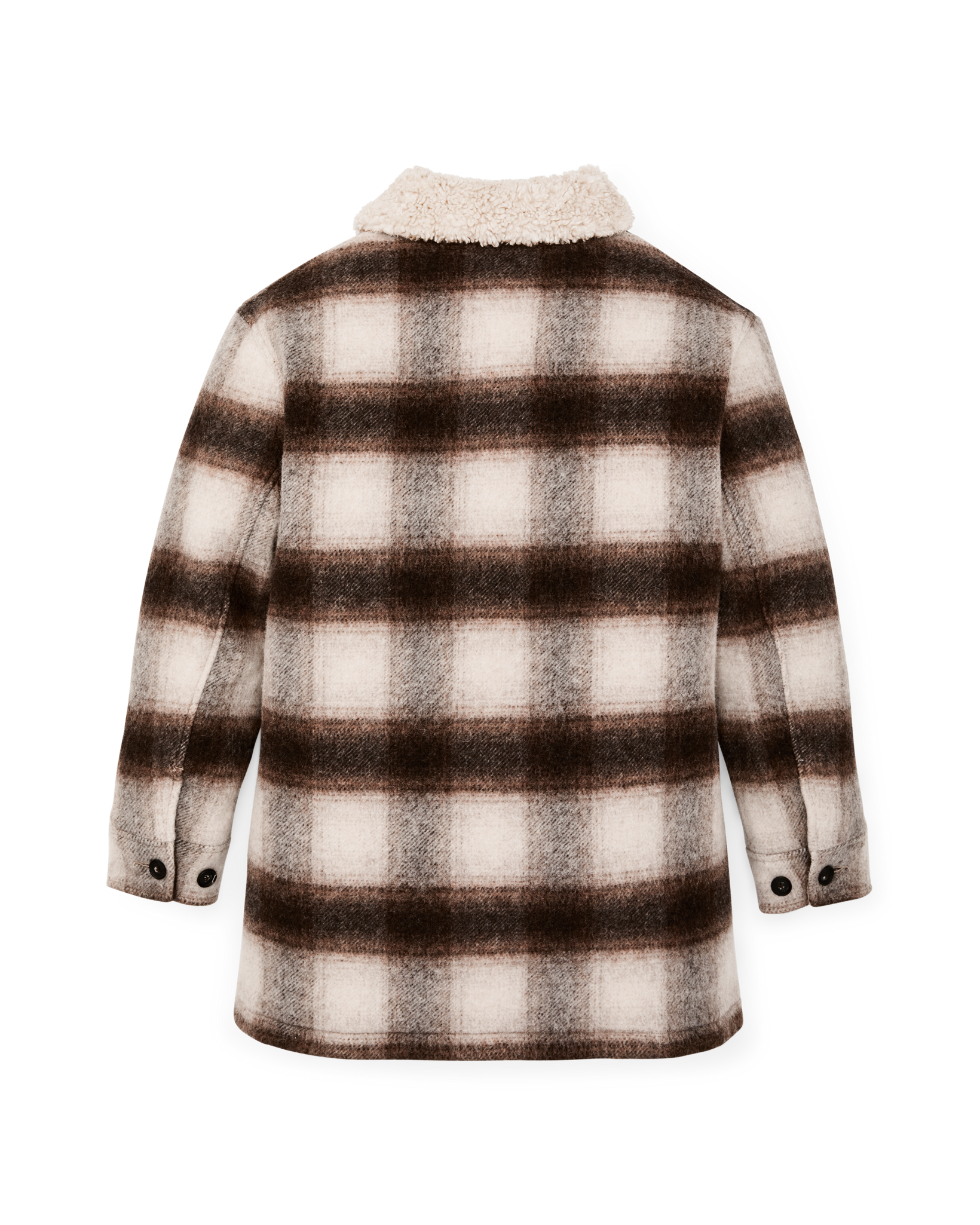 Women's Kodiak Shawl Collar Coat - Cream / Brown Shadow Plaid - Image 5