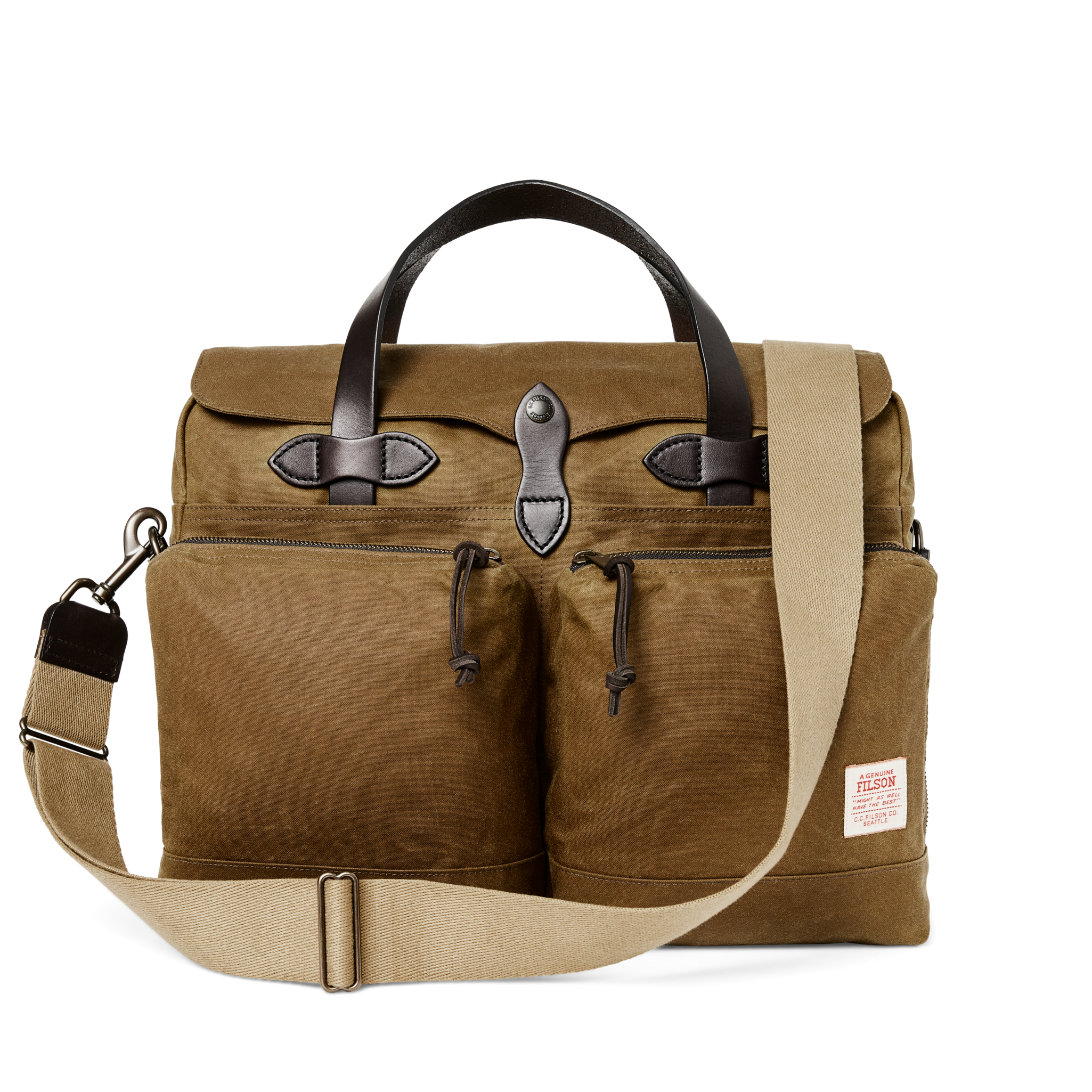 24 Hour Tin Cloth Briefcase - Dark Tan - Image 2