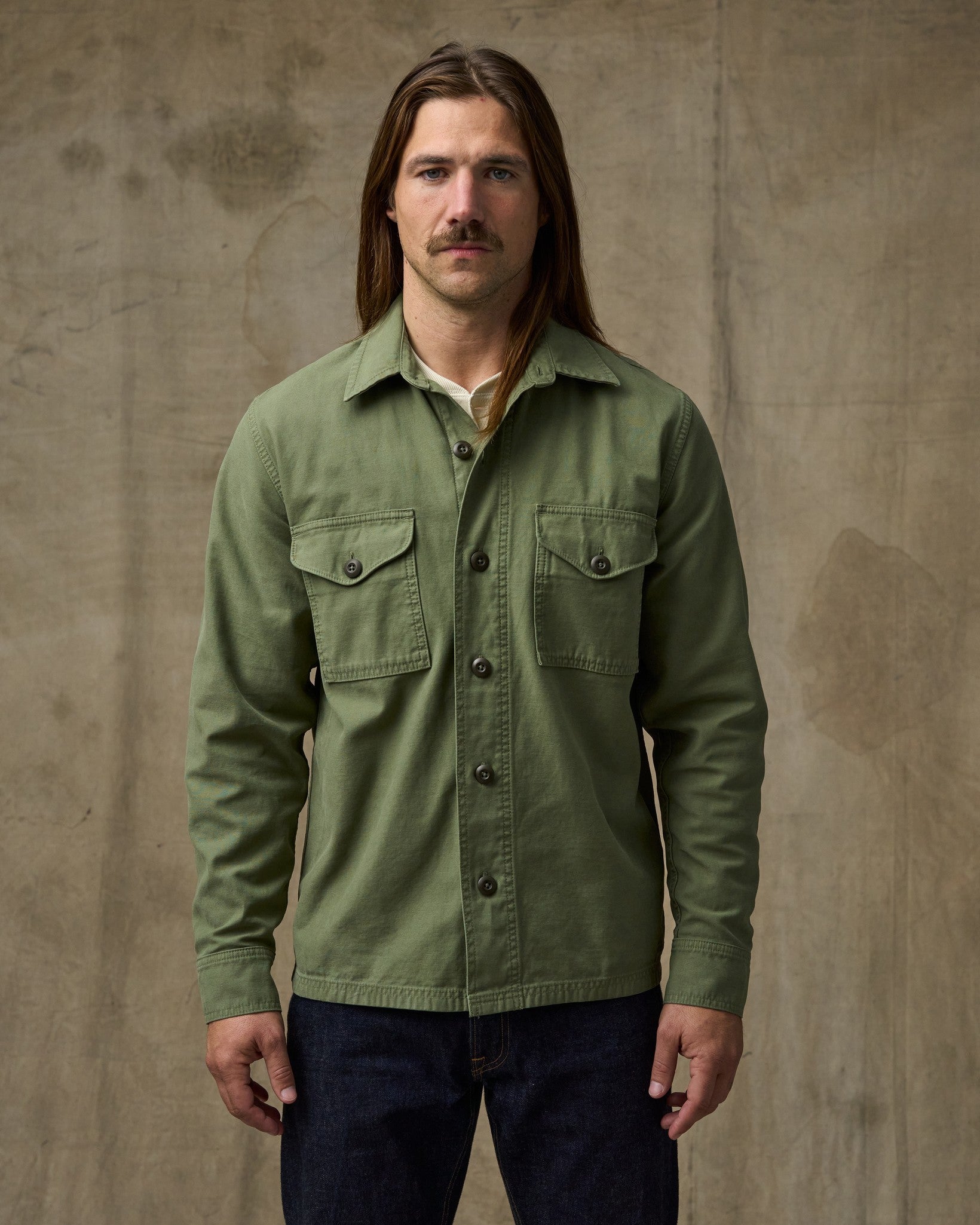Field Jac-shirt - Washed Fatigue Green