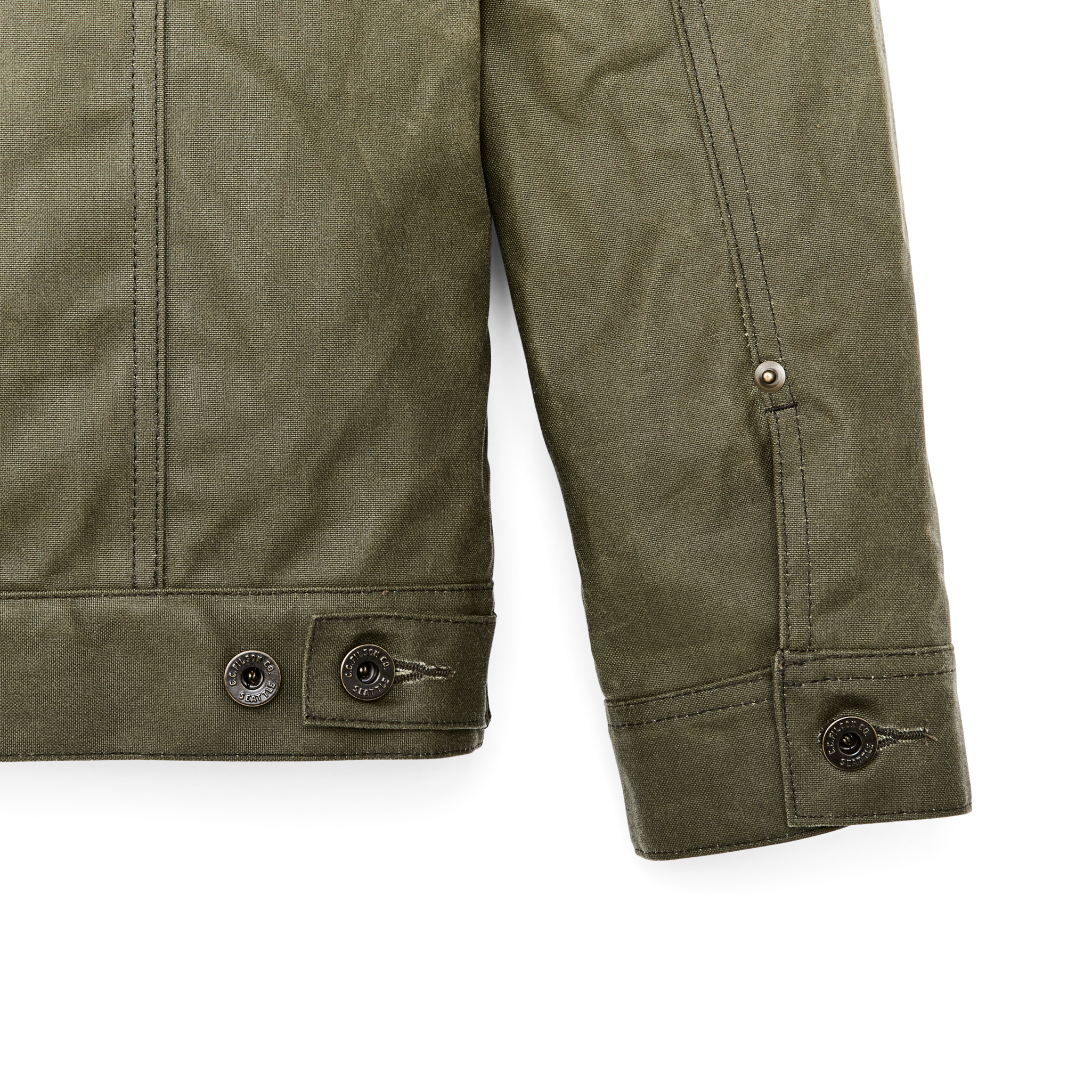 Tin Cloth Short Lined Cruiser Jacket - Military Green - Image 4