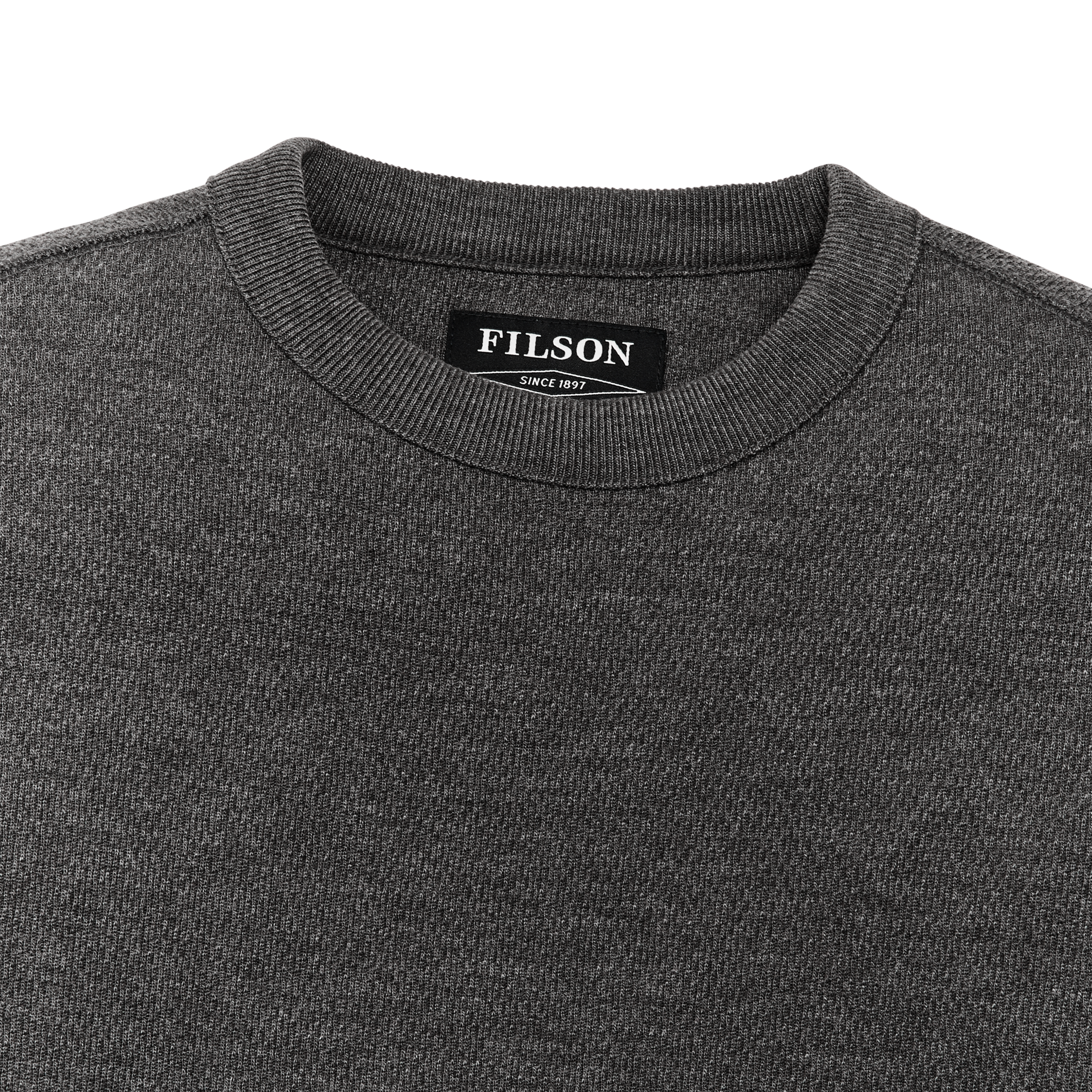 Waffle Knit Thermal Crewneck - Charcoal - Image 3