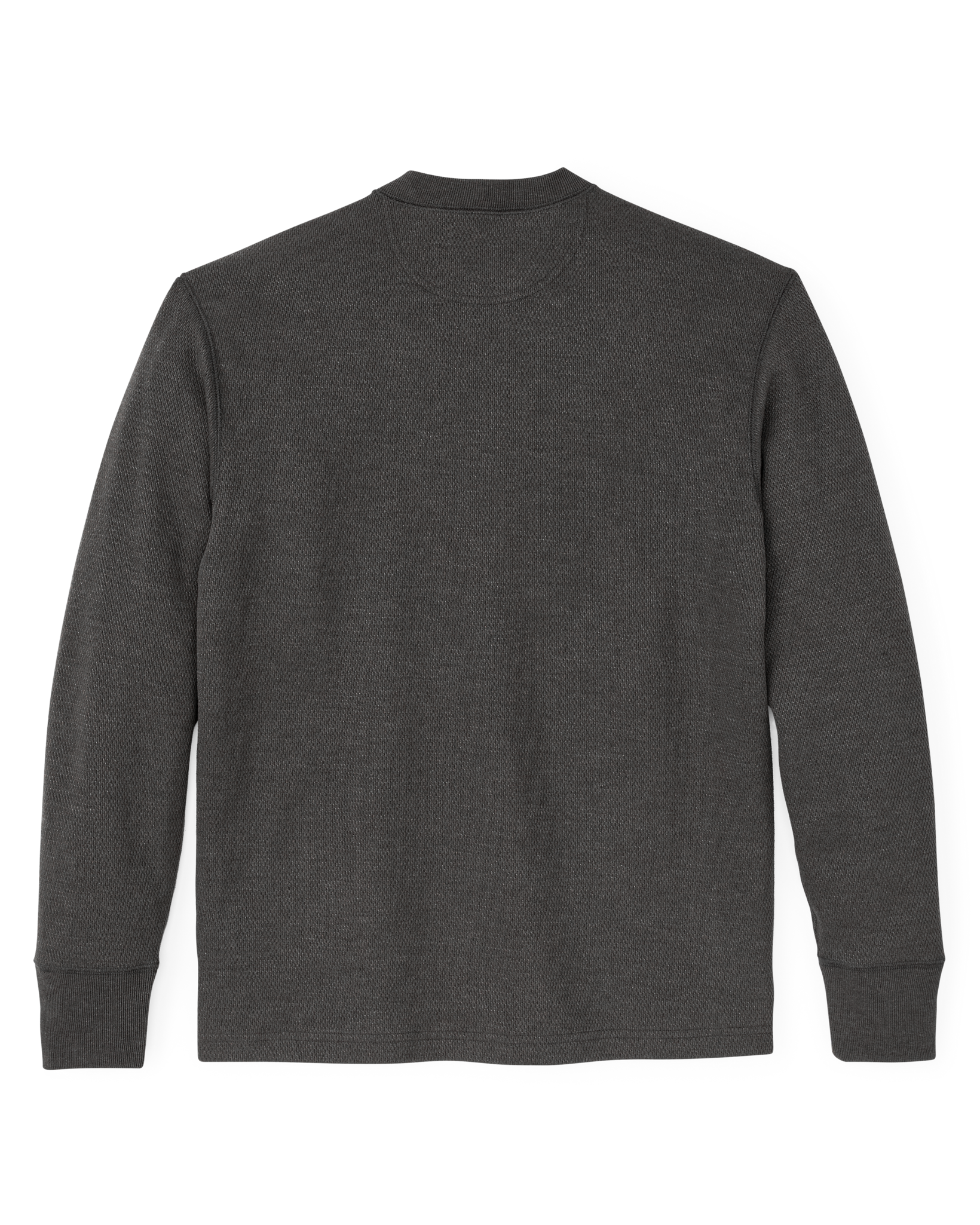 Waffle Knit Henley - Charcoal - Image 4