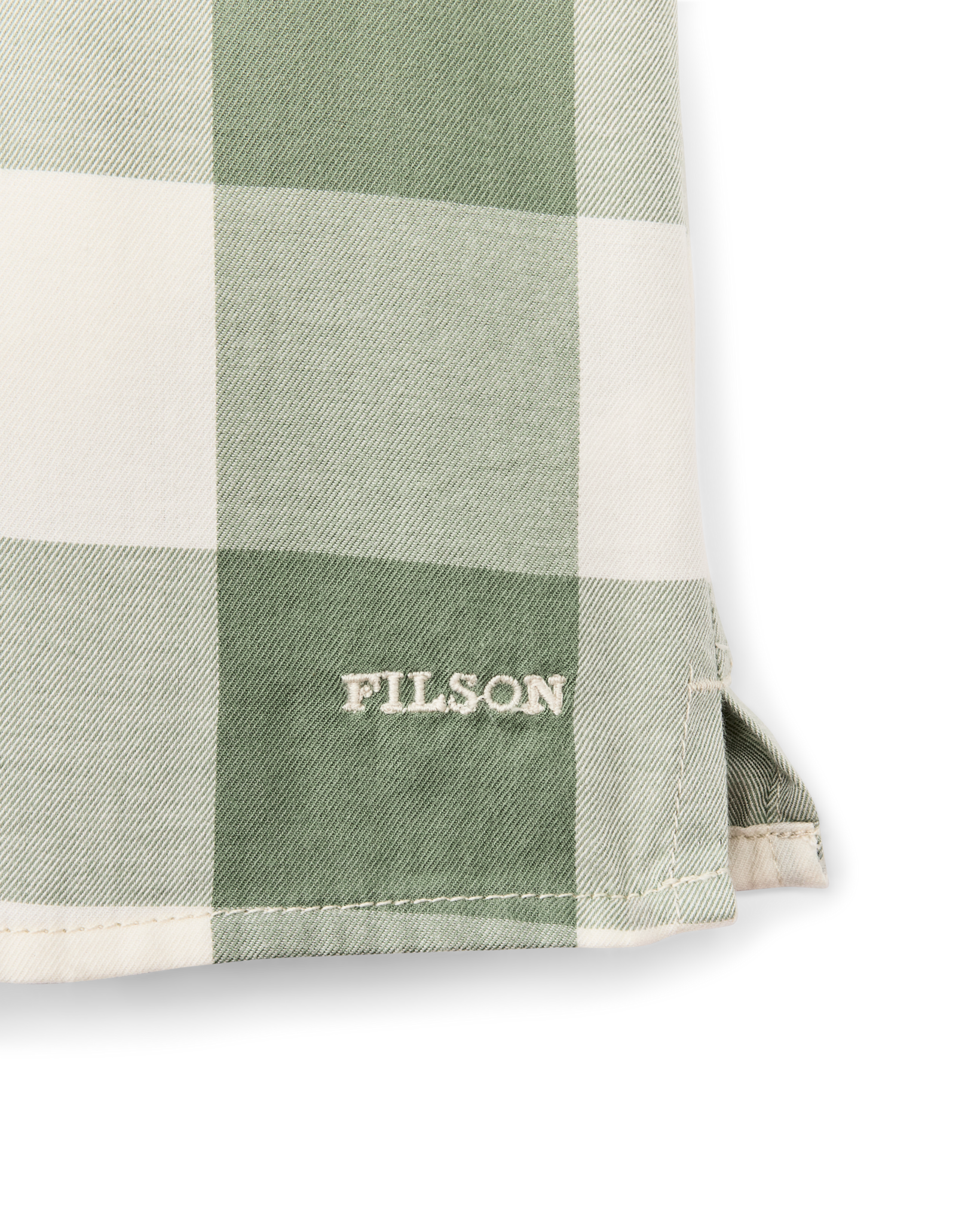 Women's Short Sleeve Camp Shirt - Hedge Green / White Plaid - Image 4