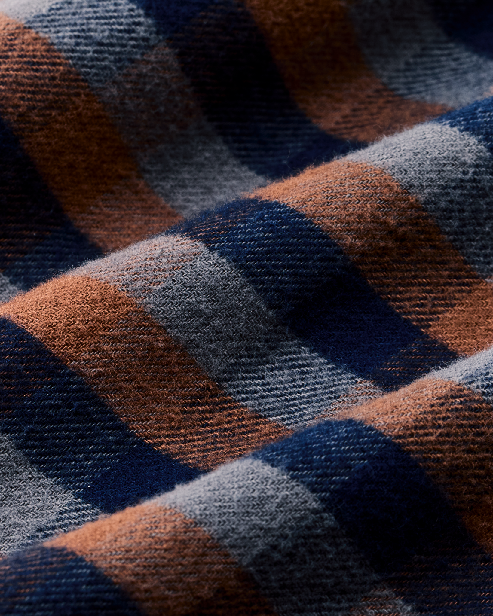 The Rangeland Flannel Shirt - Navy / Orange / Multi Check - Image 4