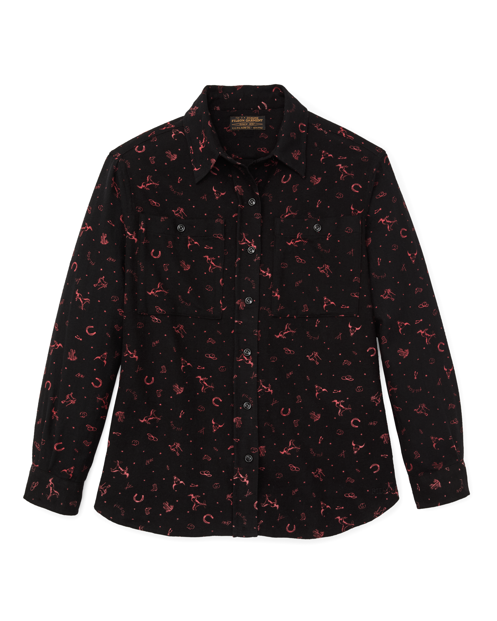 The Women's Rangeland Flannel Shirt - Black / Red Western