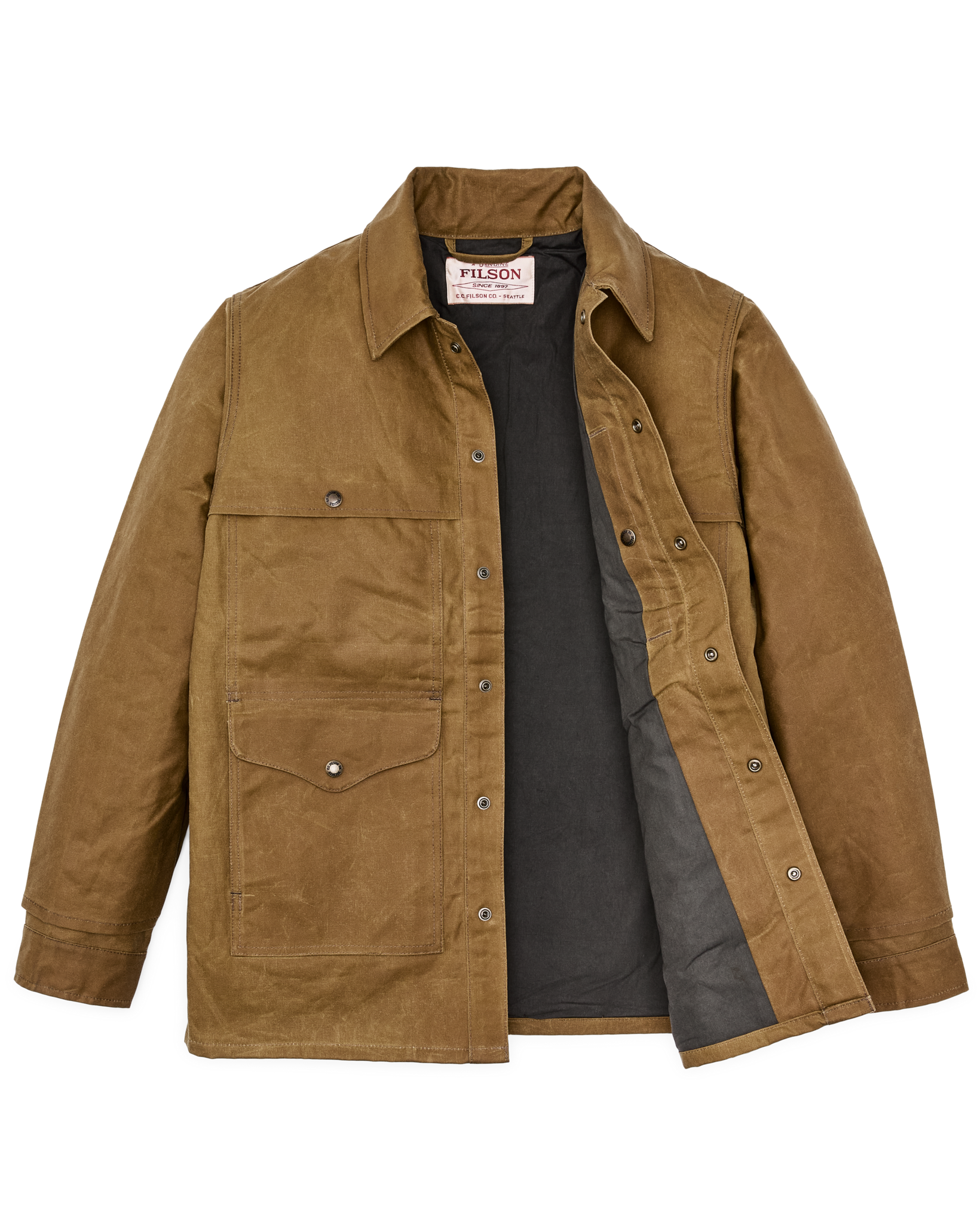 Lined Tin Cloth Cruiser Jacket - Dark Tan - Image 5