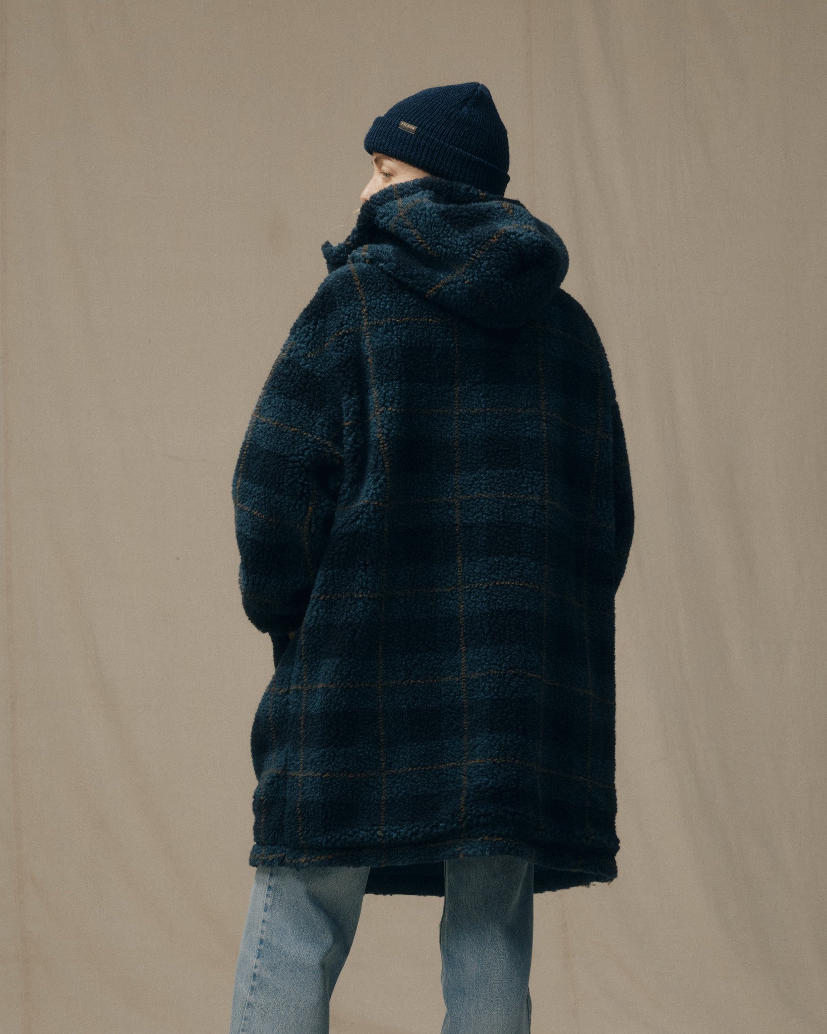 Women's Reversible Woolly Fleece Coat - Dark Teal - Image 4
