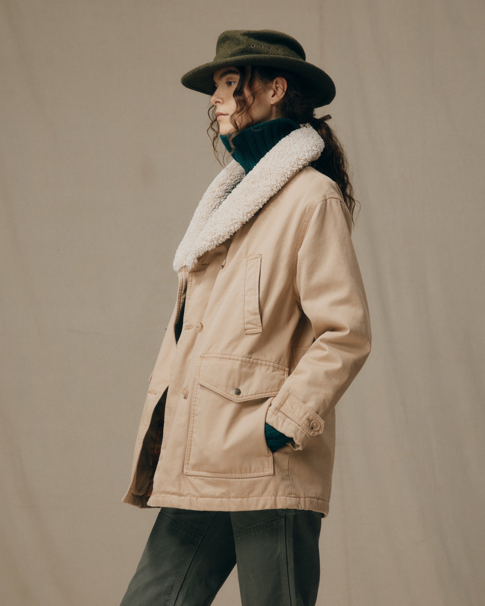 Women's Canvas Packer Coat - Natural - Image 2
