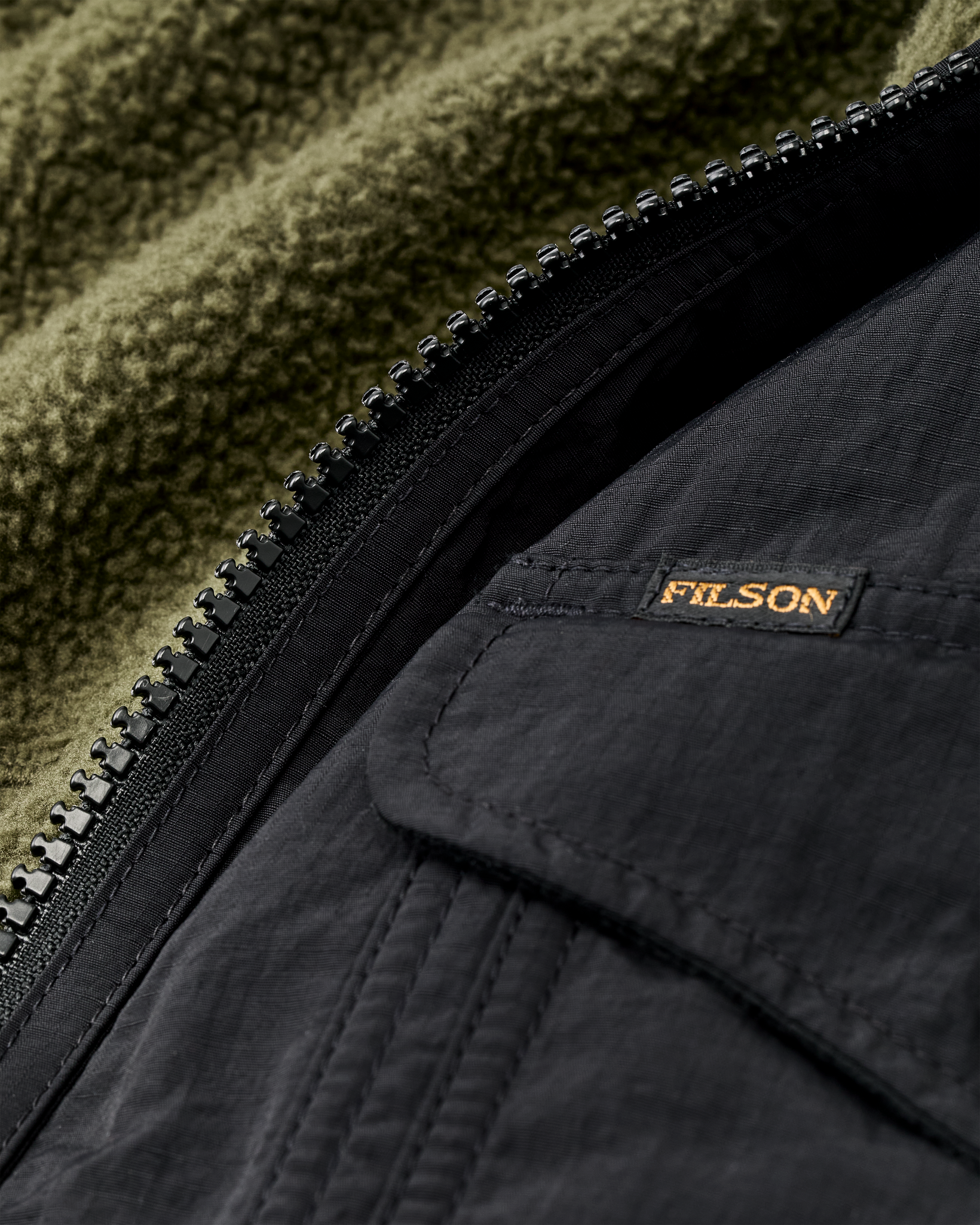 Reversible Pile Fleece Jacket - Dark Olive Drab - Image 14