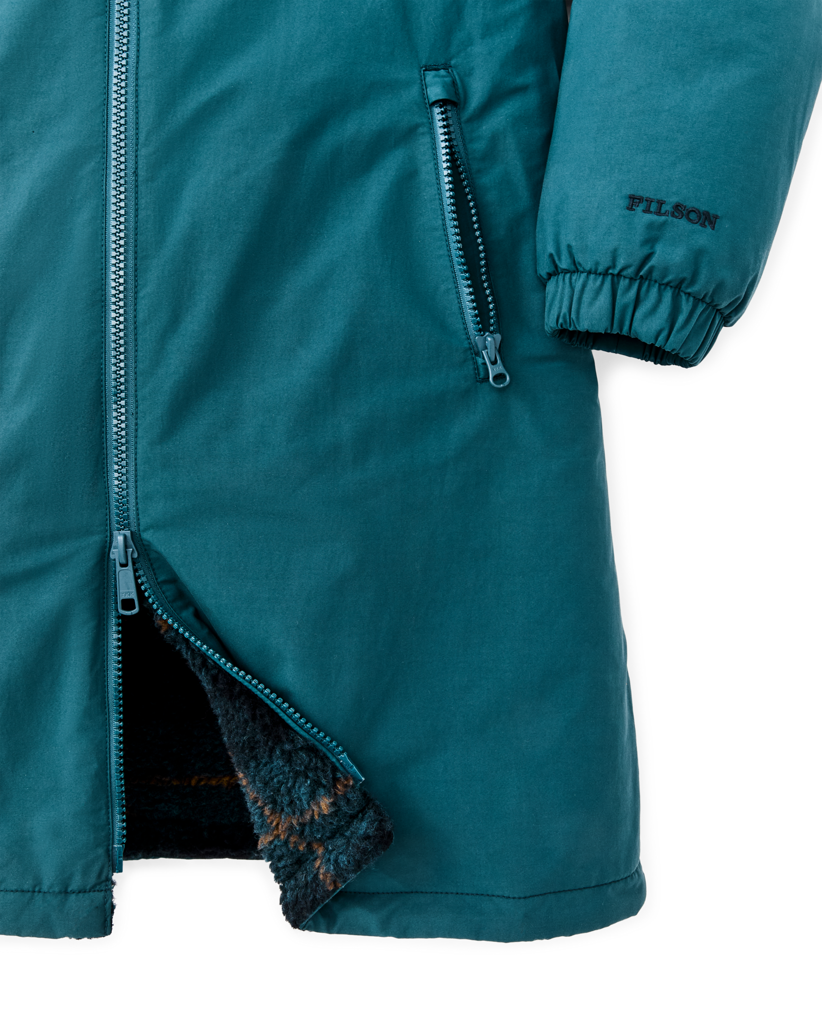 Women's Reversible Woolly Fleece Coat - Dark Teal - Image 11