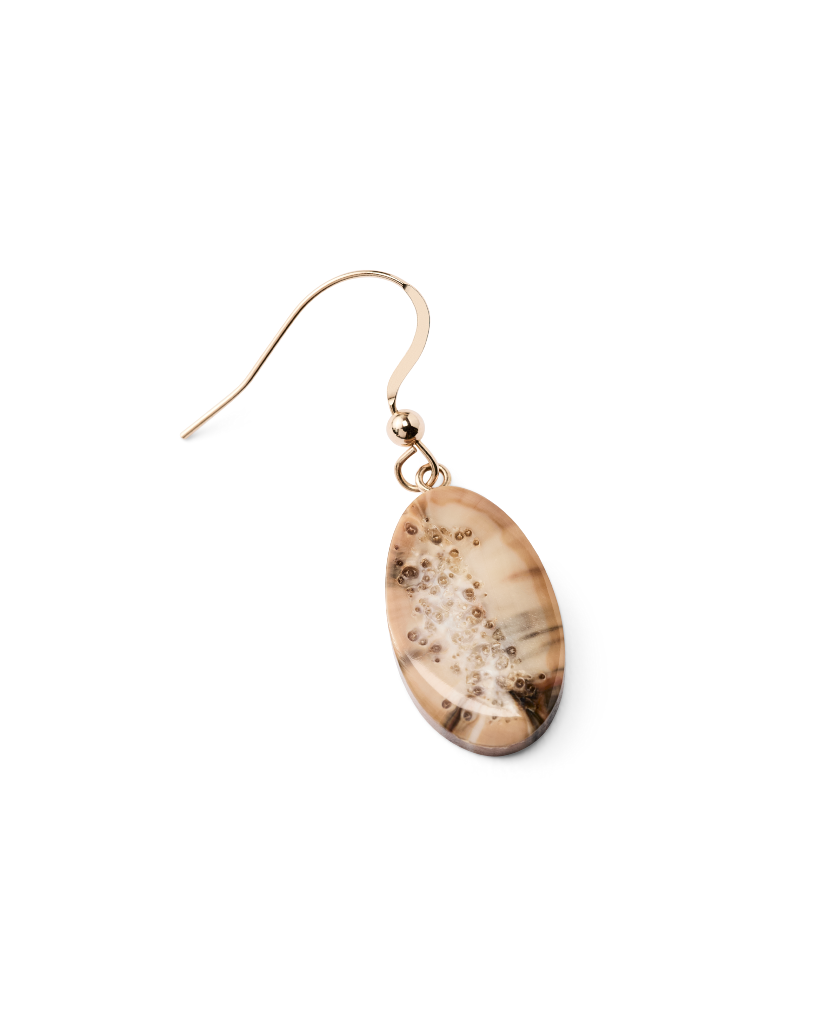 Ivory Jacks 14k Fossil Tusk Slice Earrings - 14kyg - Image 5