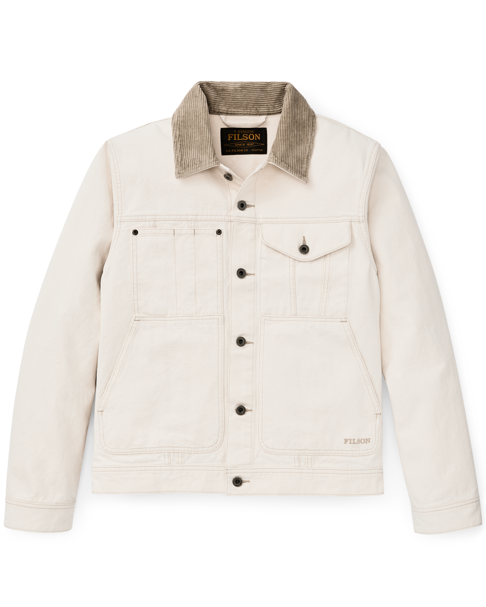 Rustic Canvas Short Cruiser Jacket - Natural Seed