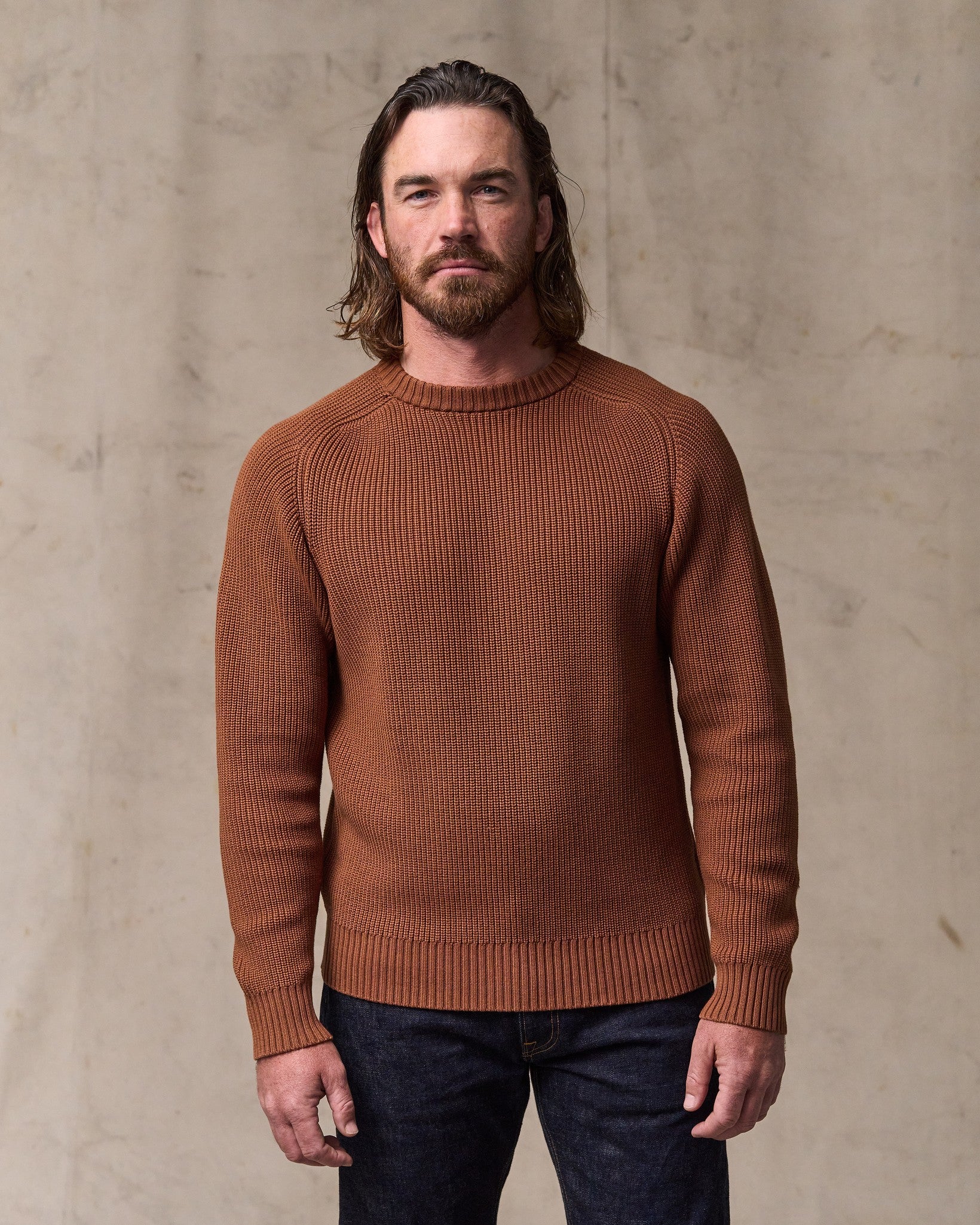 Vintage Cotton Crewneck Sweater - Rust