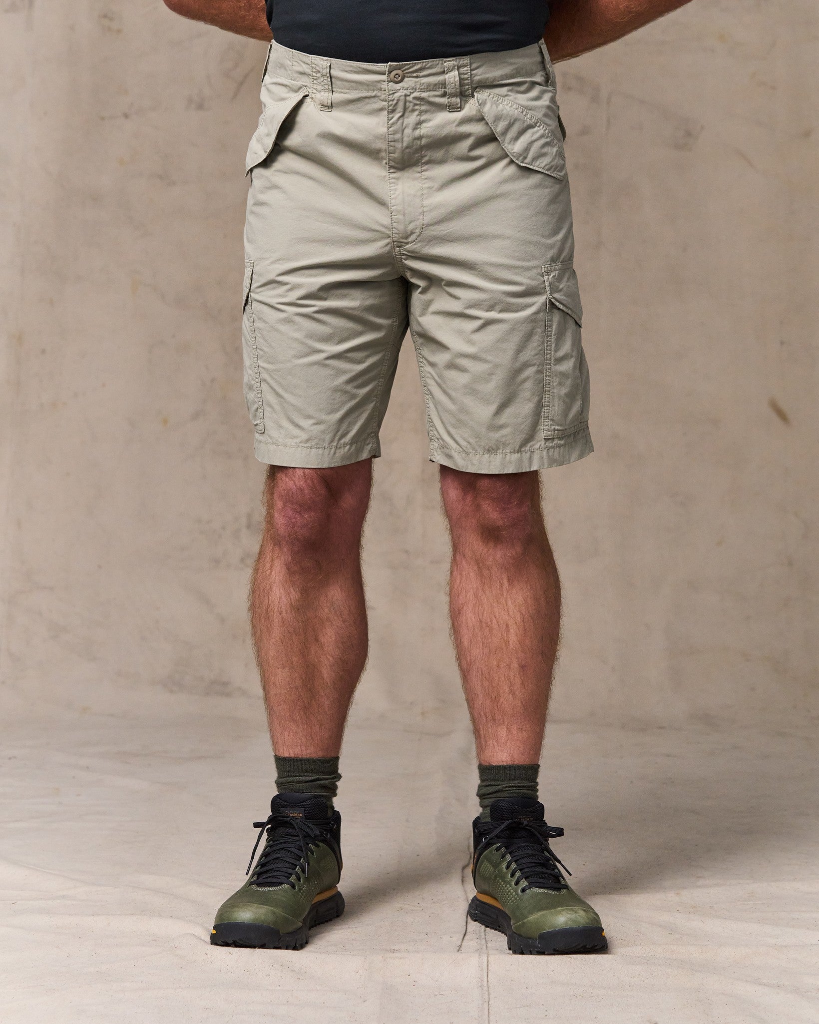 Tropical Poplin Cargo Short - Dried Sage