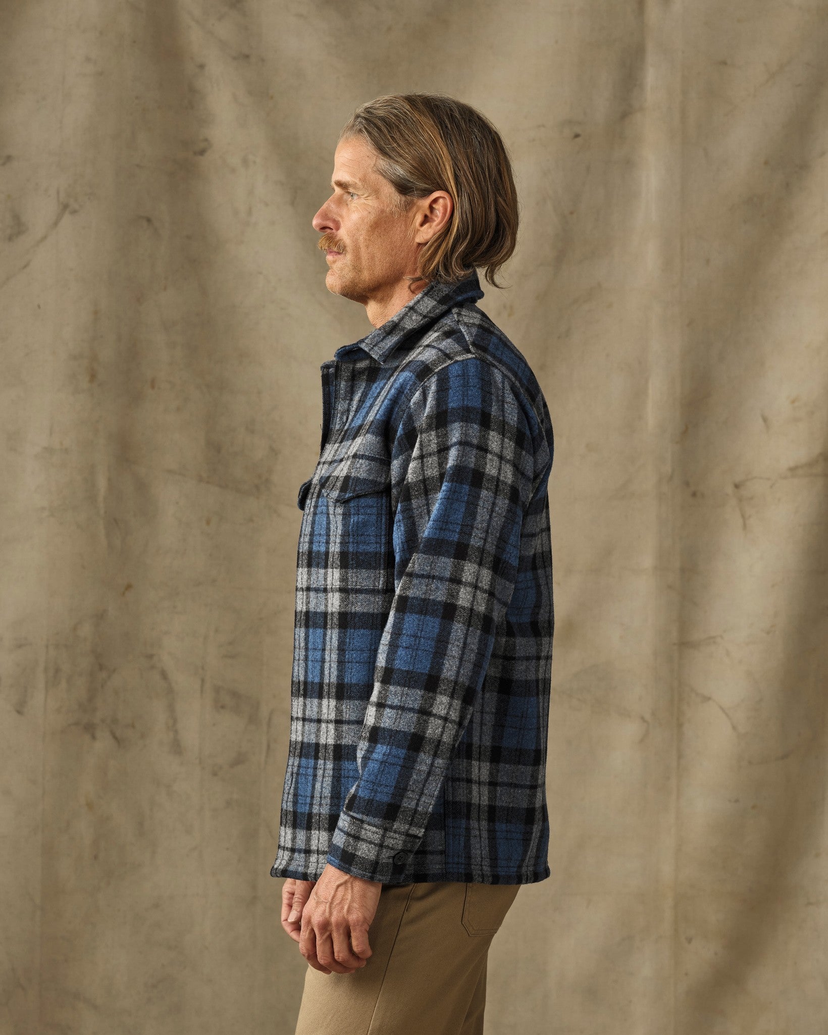 Wool Jac-Shirt - Blue / Heather Gray Plaid - Image 3