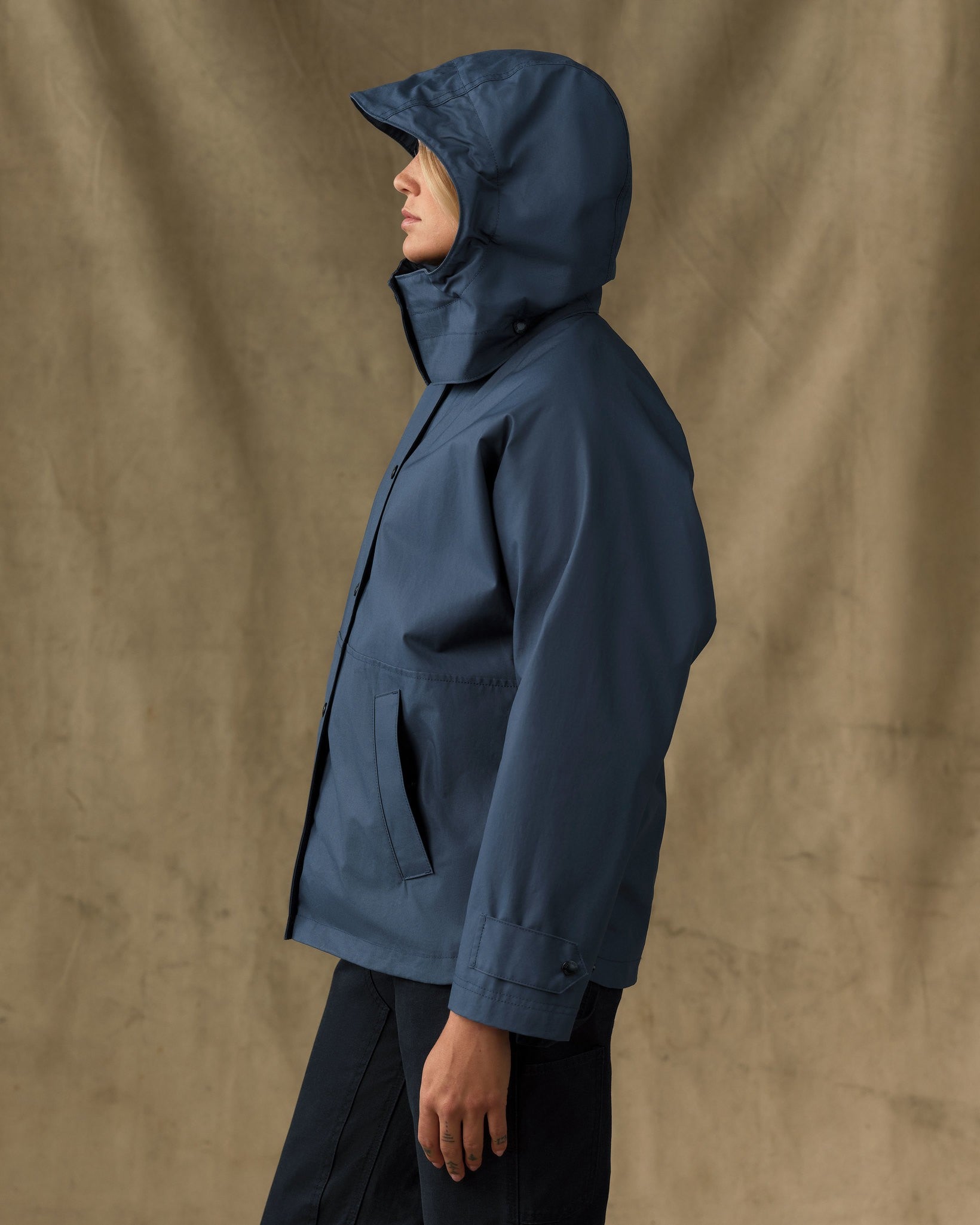 Women's Harbor Front Waxed Jacket - Navy - Image 5
