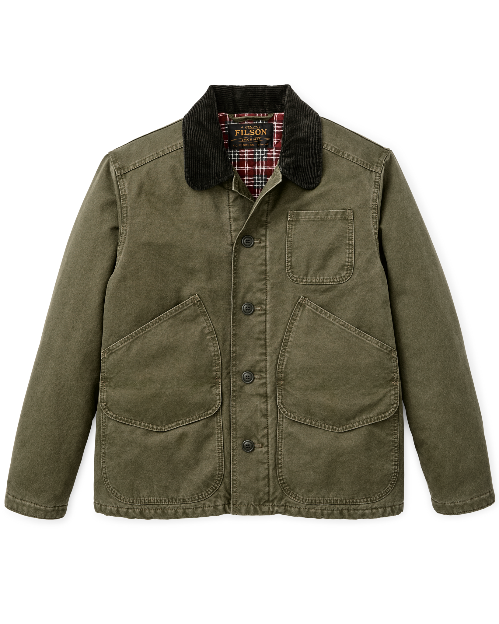 Insulated Canvas Outfitter Jacket - Dark Olive - Image 5