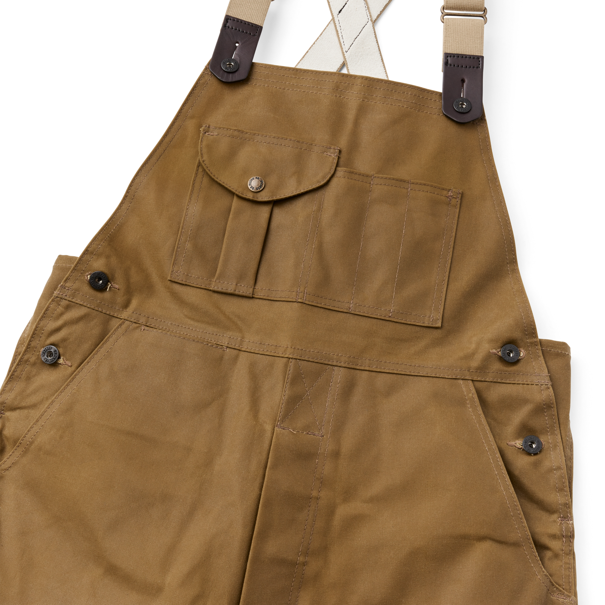 Oil Finish Double Tin Cloth Bibs - Dark Tan - Image 6
