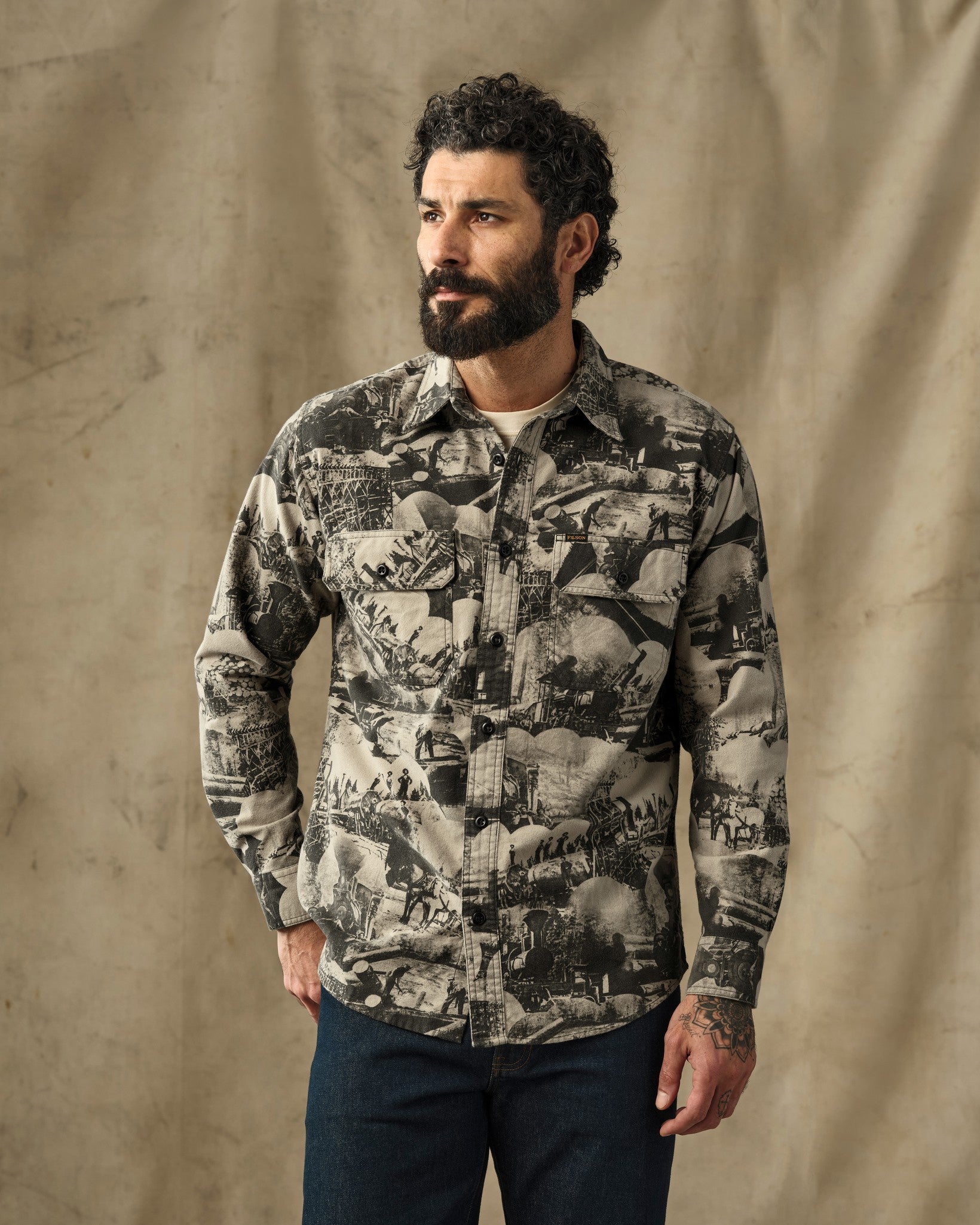 Field Flannel Shirt - Vintage Khaki Print