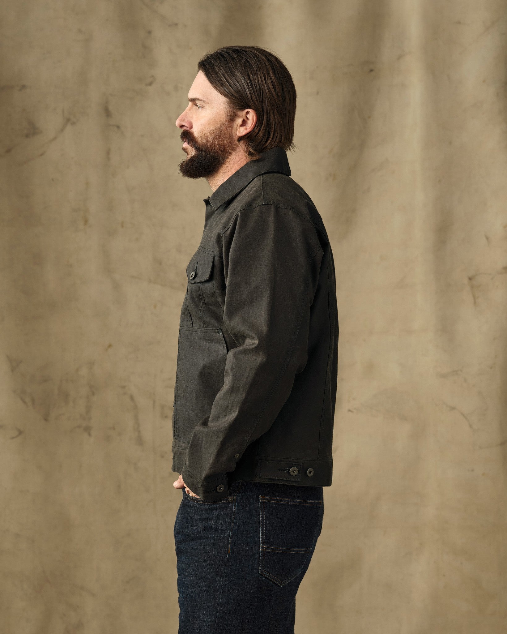 Tin Cloth Short Lined Cruiser Jacket - Beluga - Image 3