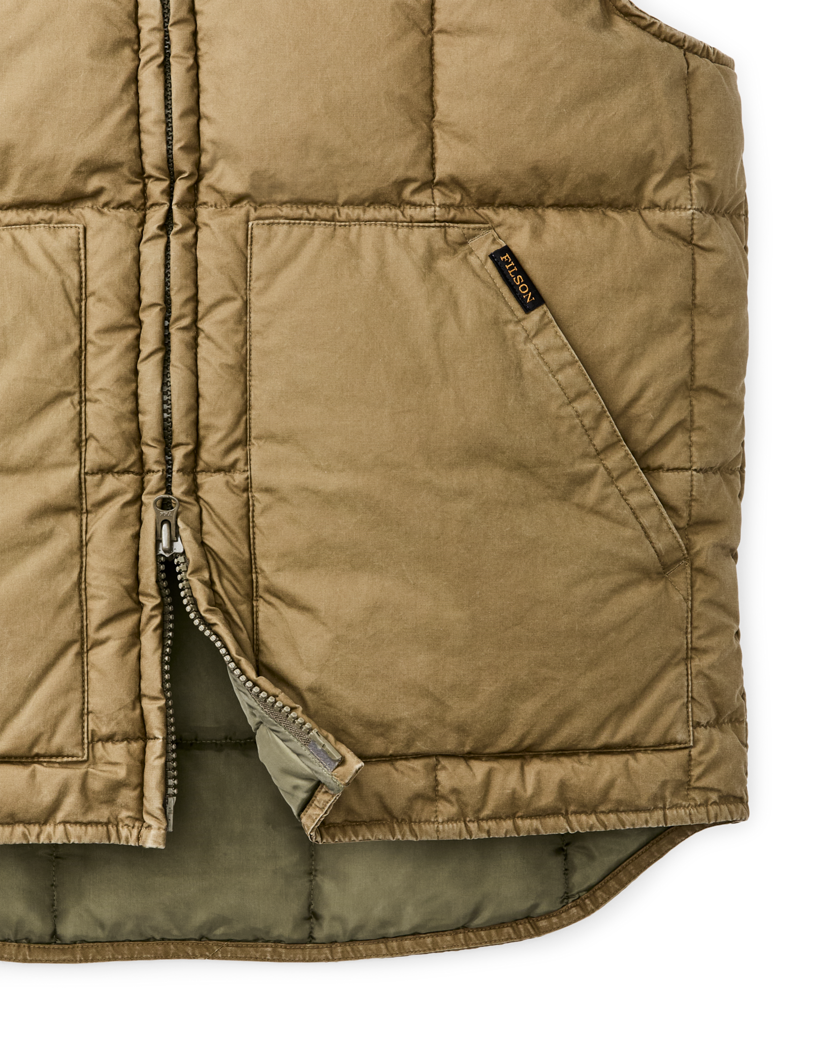 Heritage Cotton Down Vest - Light Brown - Image 7
