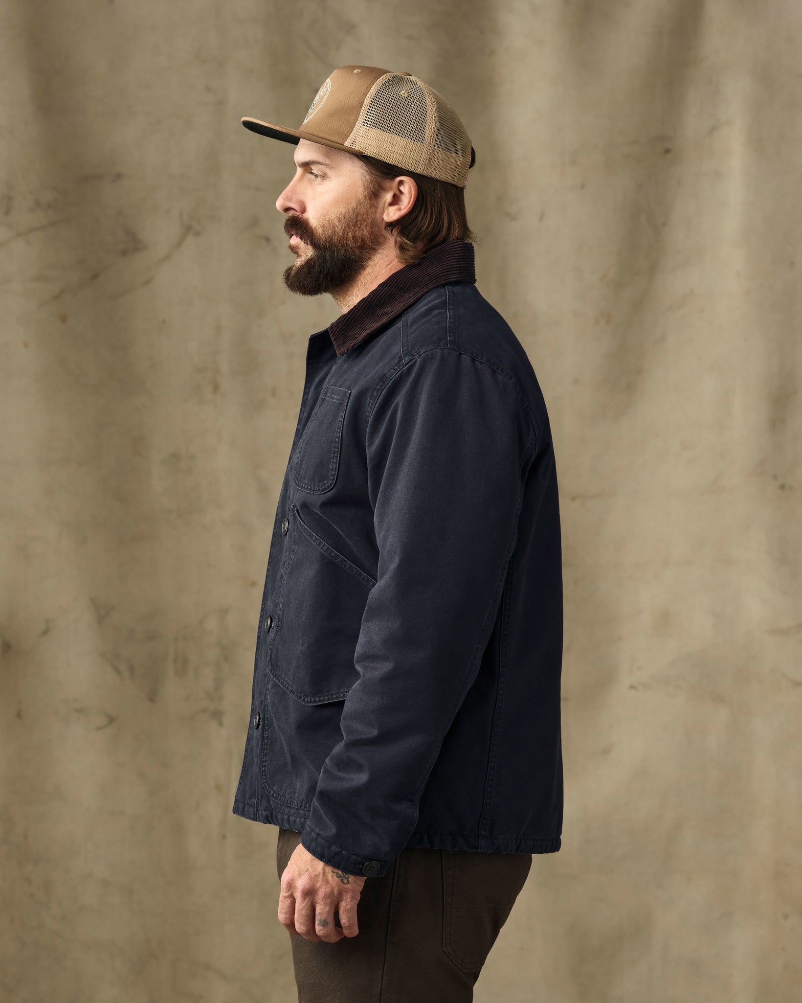 Insulated Canvas Outfitter Jacket - Dark Navy - Image 3
