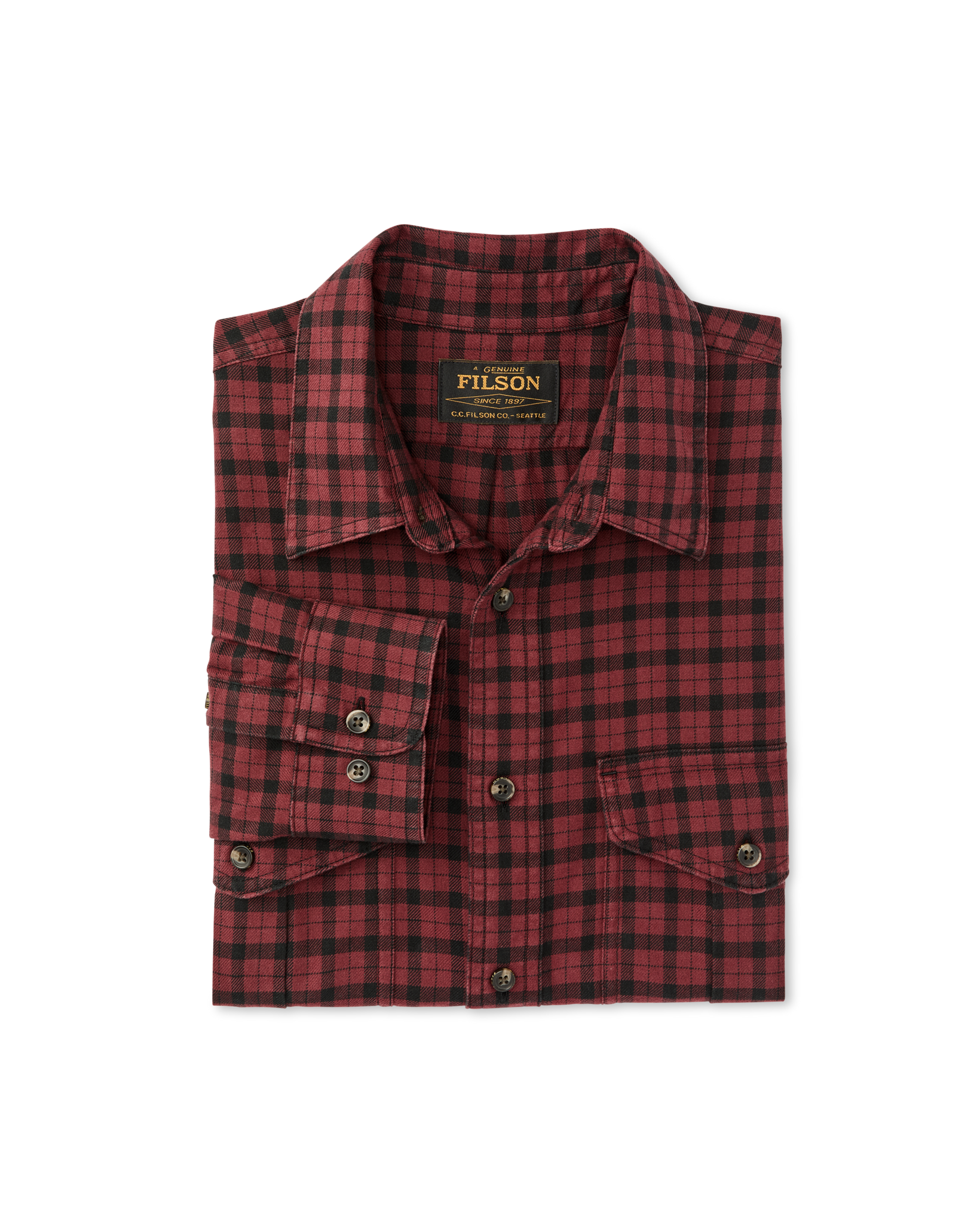 Lightweight Alaskan Guide Shirt - Port / Black Plaid - Image 7
