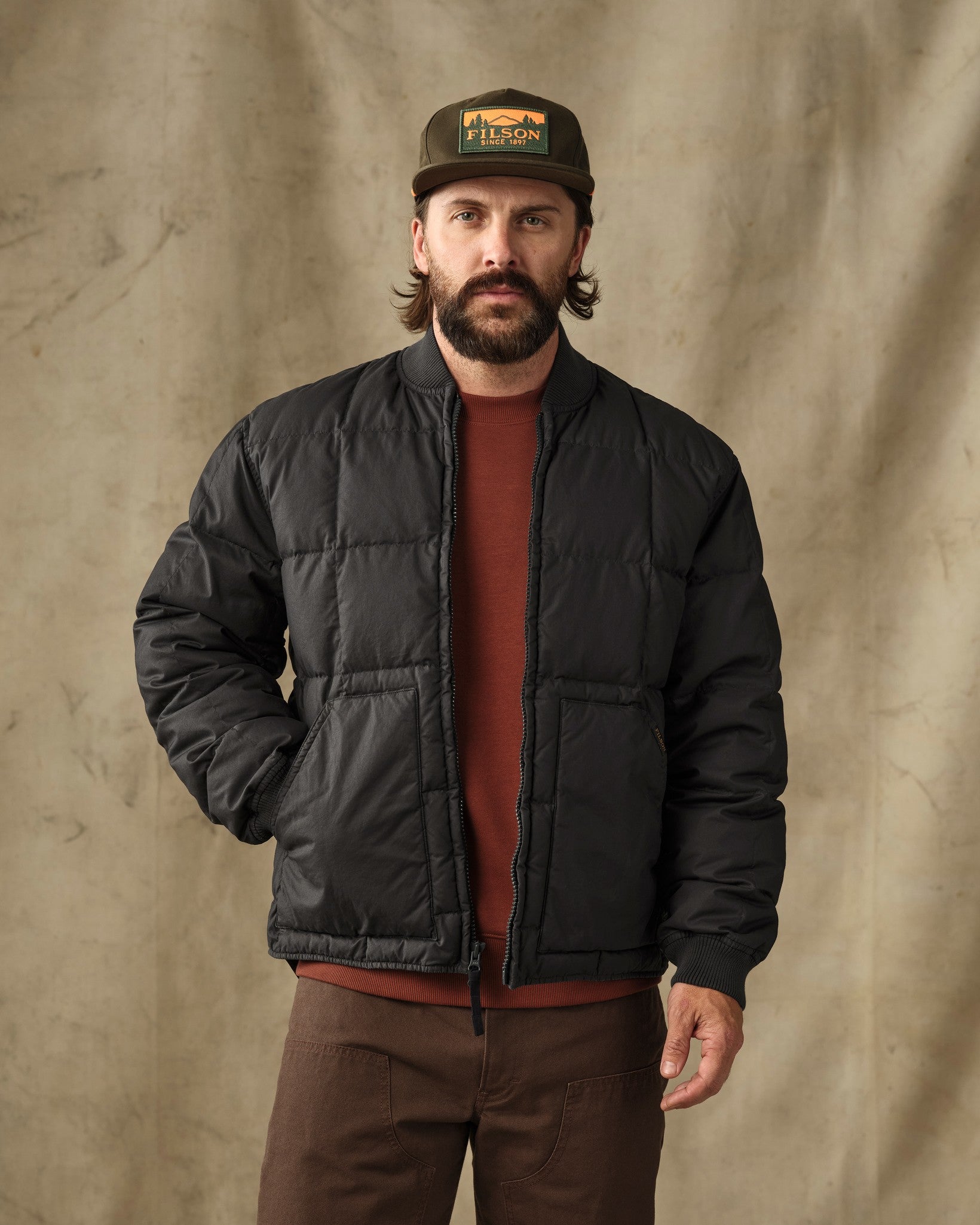 Heritage Cotton Down Jacket - Black