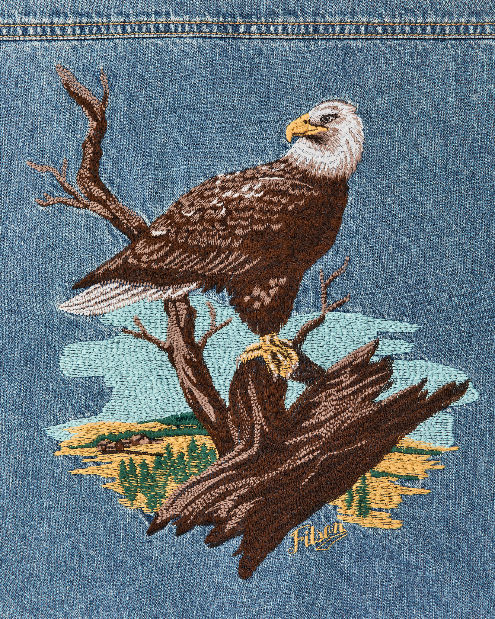 Women's Embroidered Denim Shirt - Vintage Indigo - Image 6
