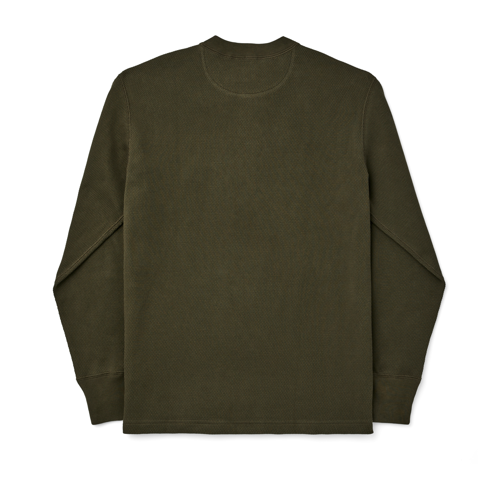Waffle Knit Henley - Mossy Rock - Image 2