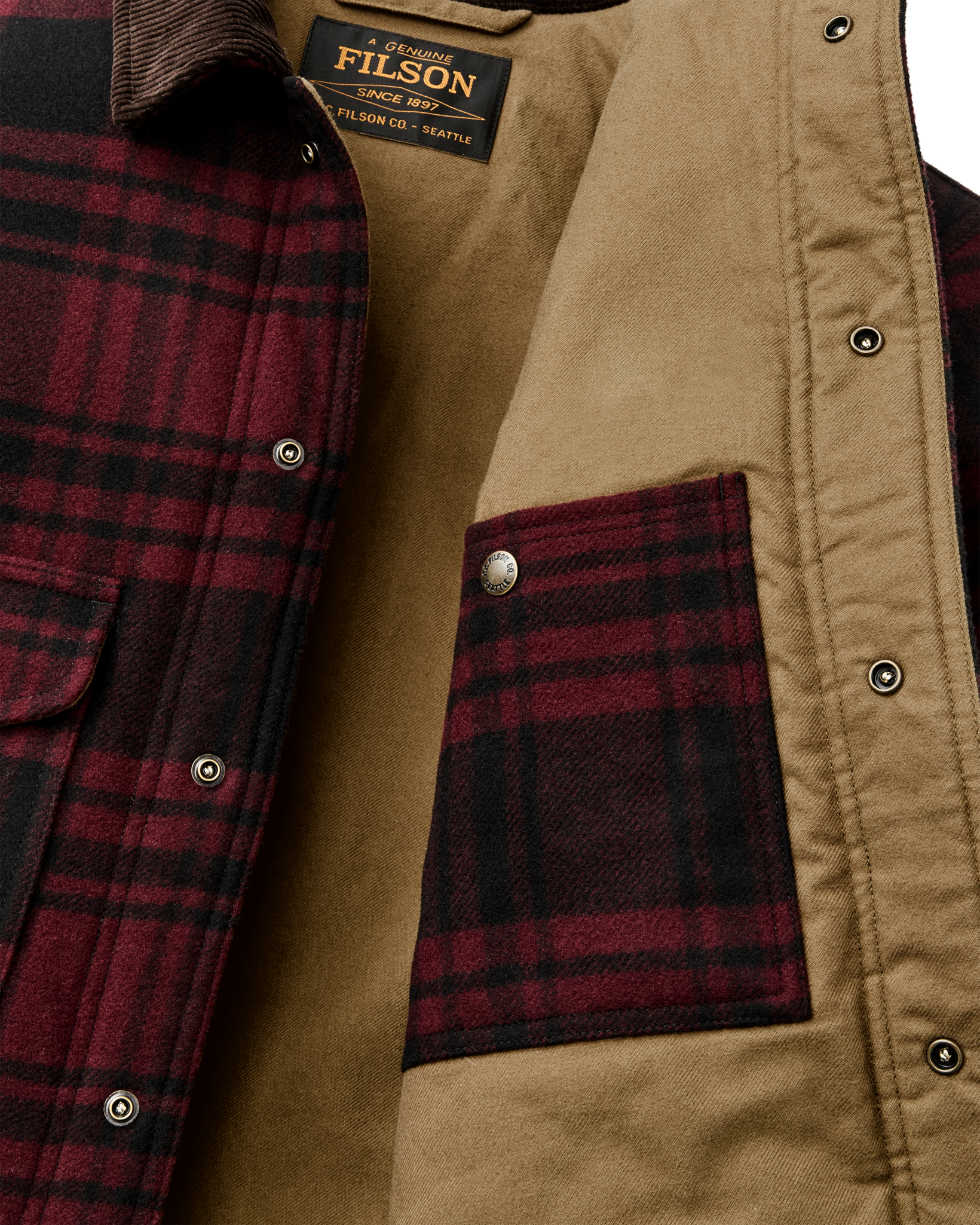 Spokane Insulated Cruiser Jacket - Port / Black Plaid - Image 9