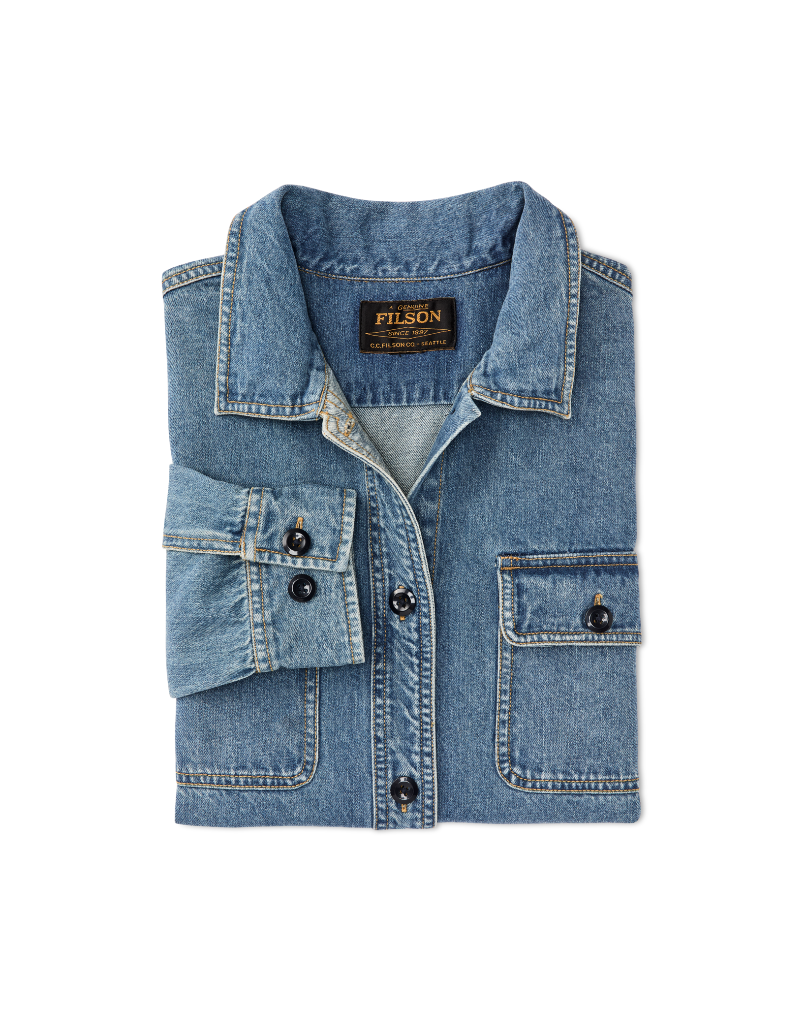 Women's Embroidered Denim Shirt - Vintage Indigo - Image 8