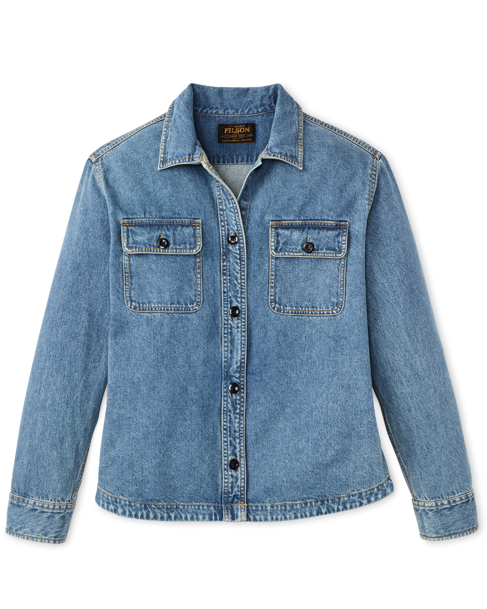 Women's Embroidered Denim Shirt - Vintage Indigo - Image 5