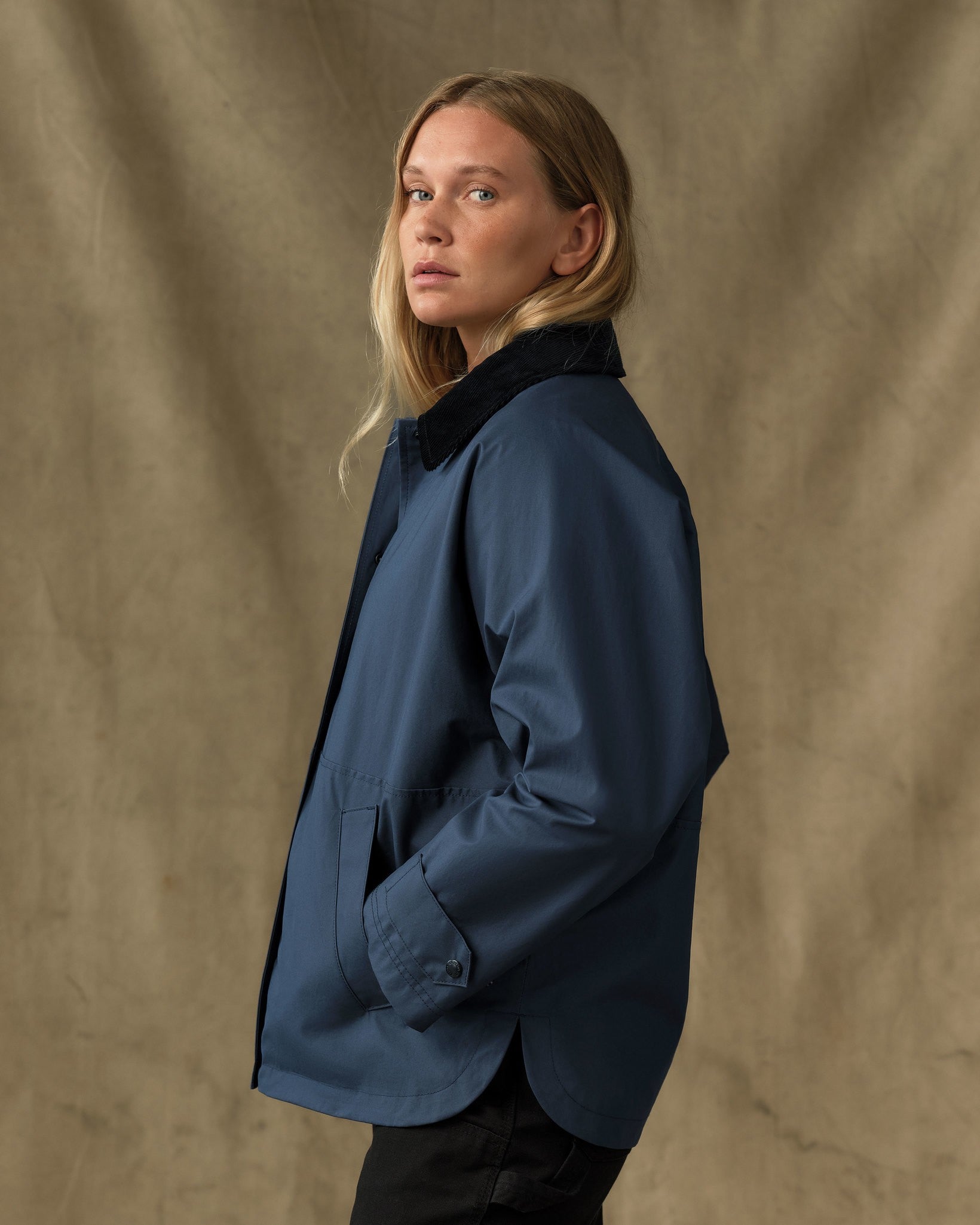 Women's Harbor Front Waxed Jacket - Navy - Image 3