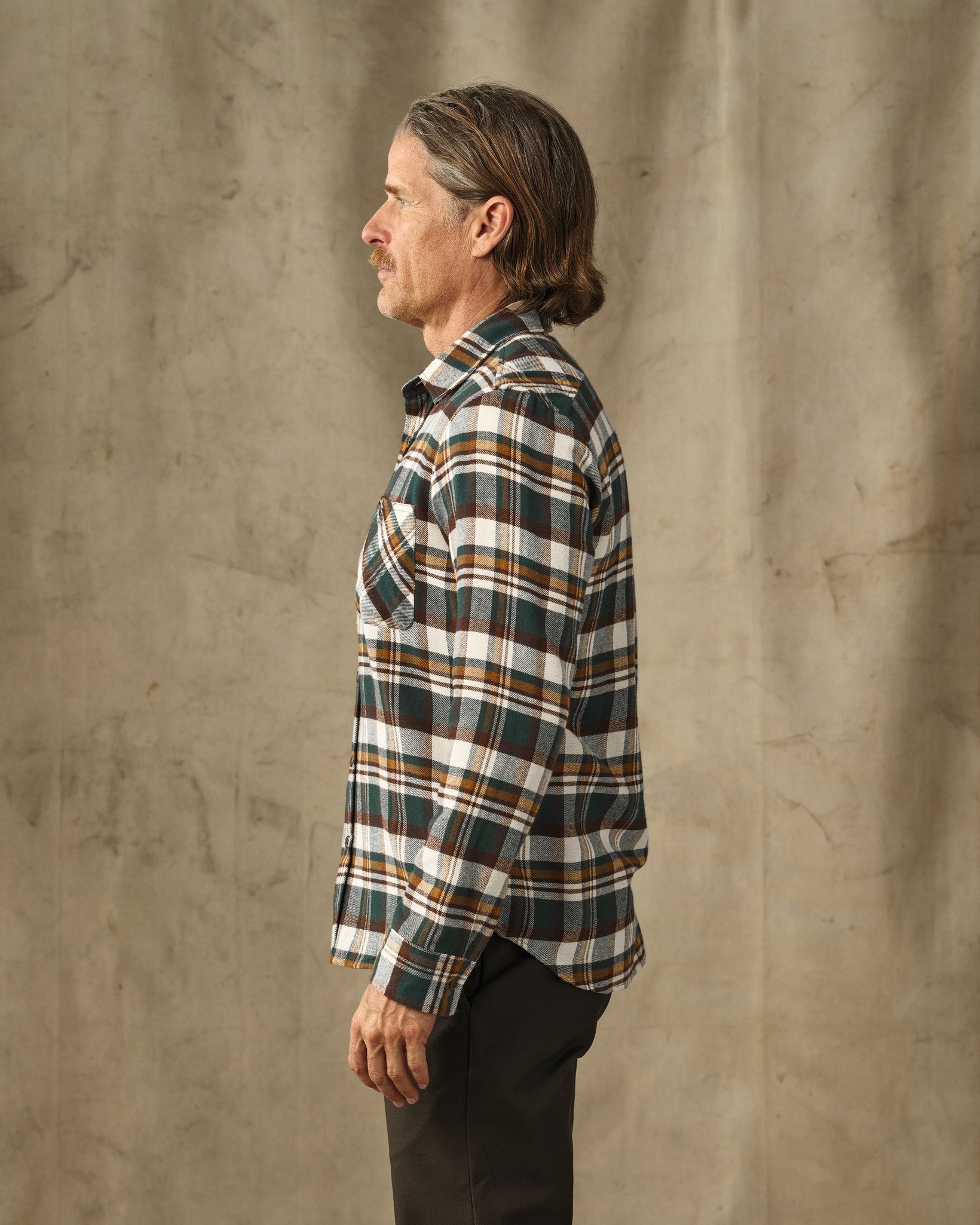 Rangeland Flannel Shirt - Green / Bronze Plaid - Image 3