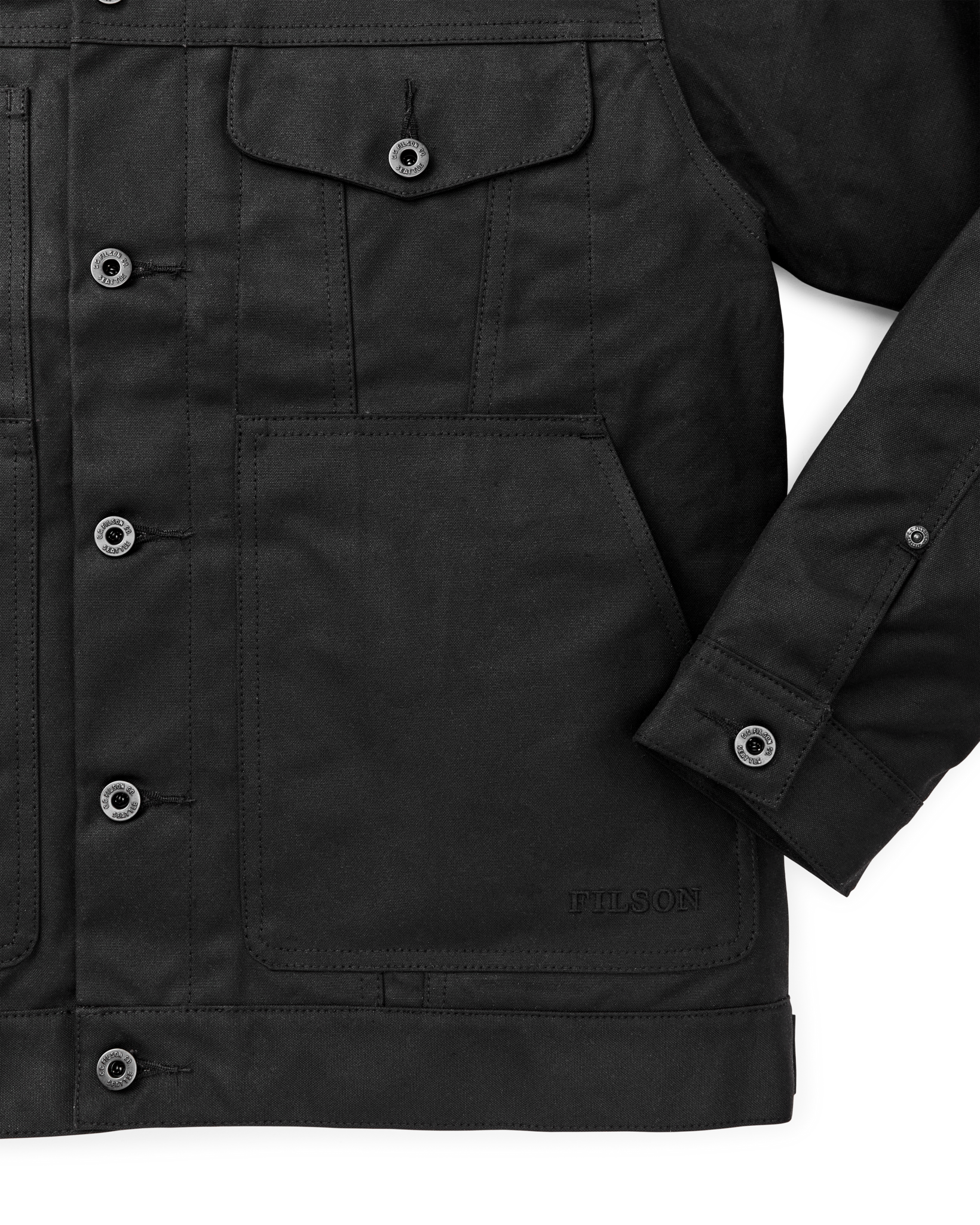 Tin Cloth Short Lined Cruiser Jacket - Black - Image 7