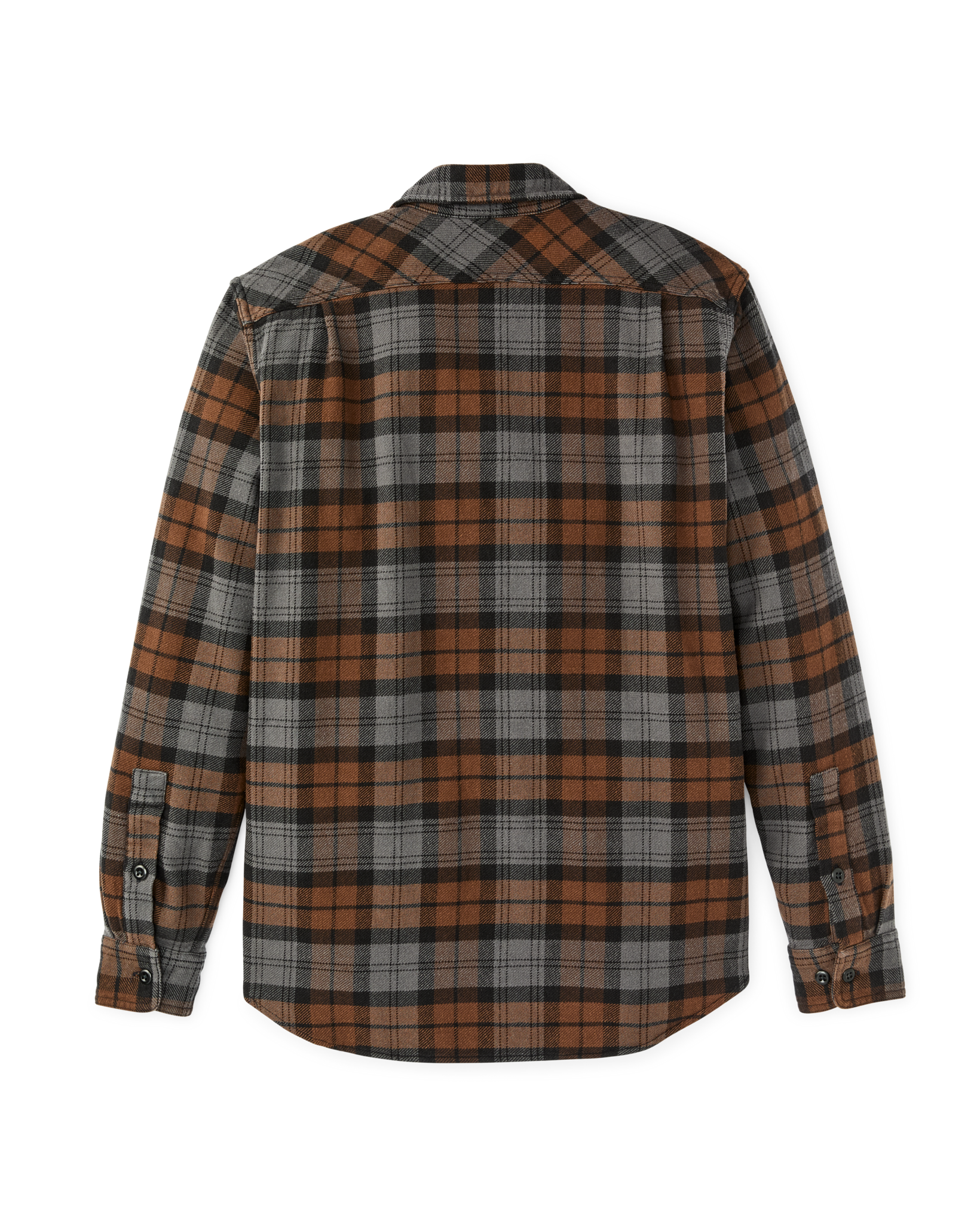 Vintage Flannel Work Shirt - Brown / Charcoal Plaid - Image 4