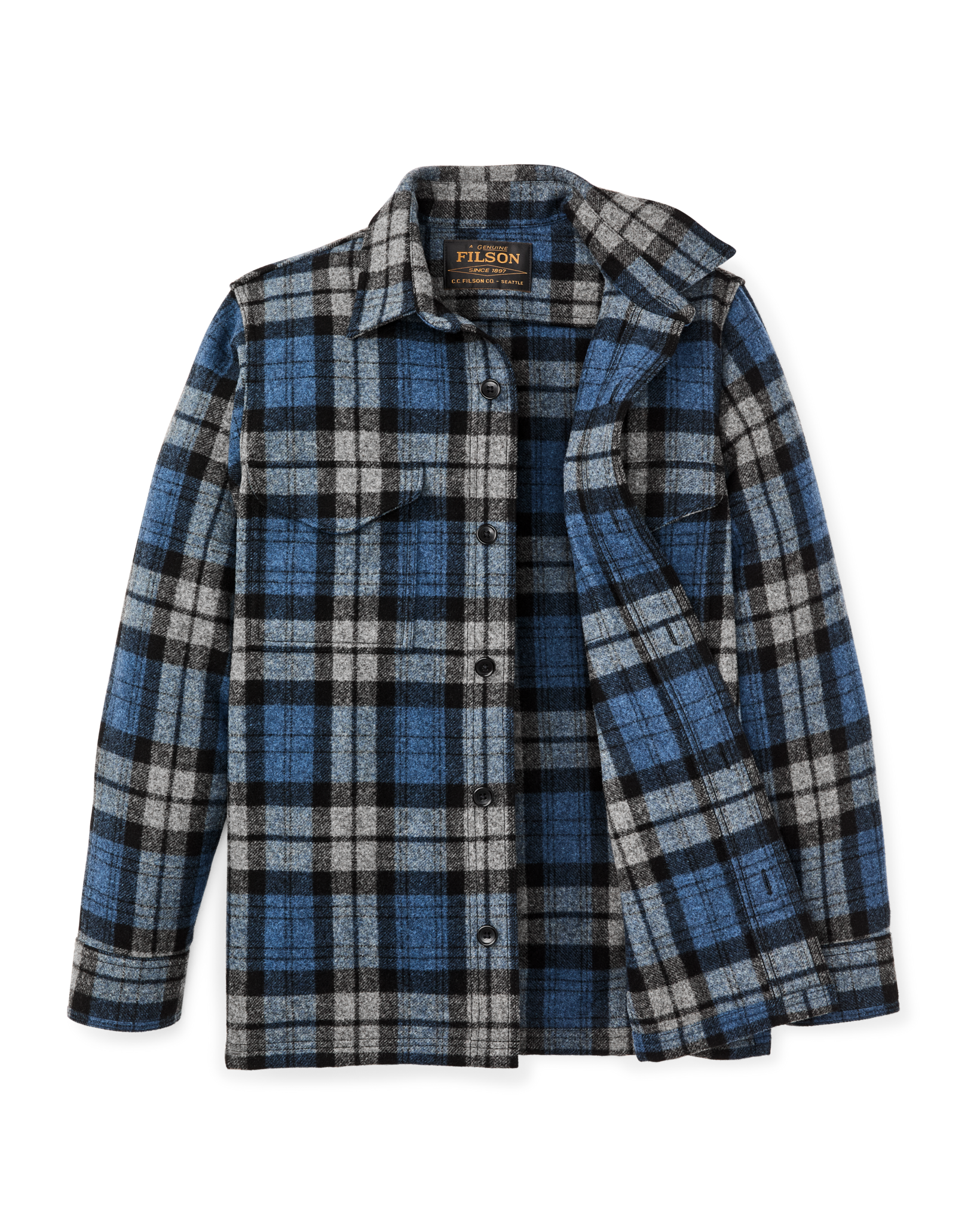 Wool Jac-Shirt - Blue / Heather Gray Plaid - Image 5