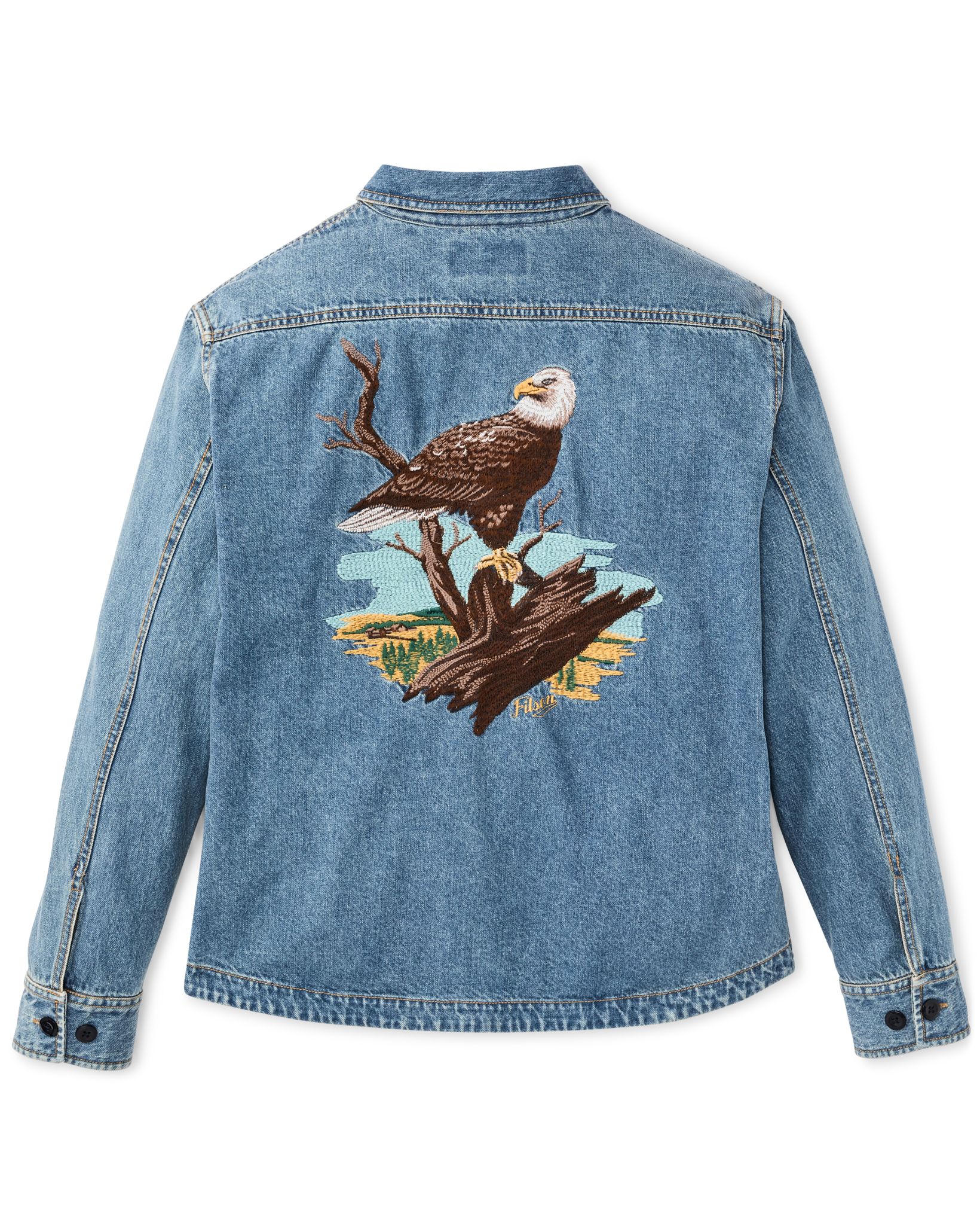 Women's Embroidered Denim Shirt - Vintage Indigo - Image 7