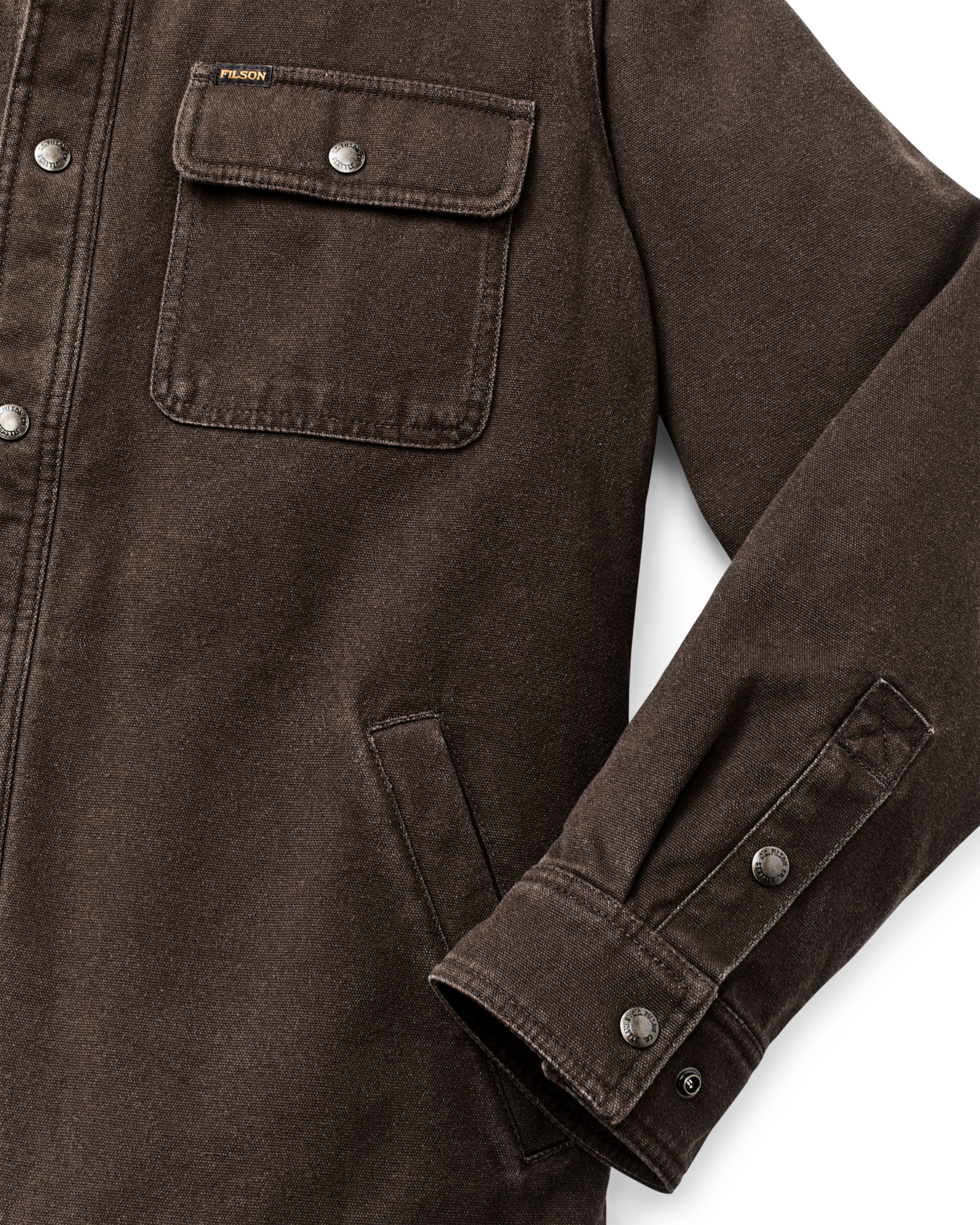 Fleece Lined Jac-Shirt - Dark Brown - Image 7