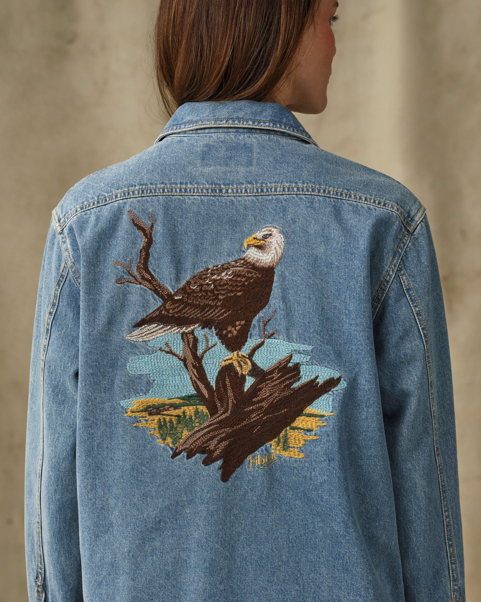 Women's Embroidered Denim Shirt - Vintage Indigo - Image 4