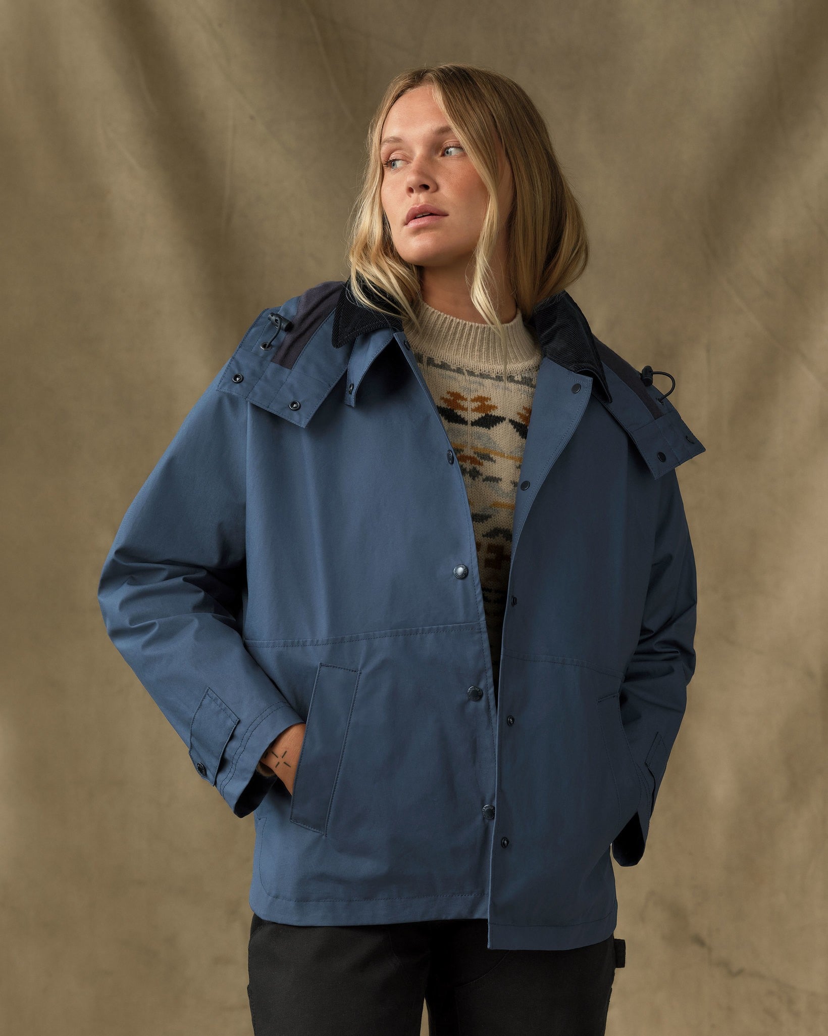 Women's Harbor Front Waxed Jacket - Navy